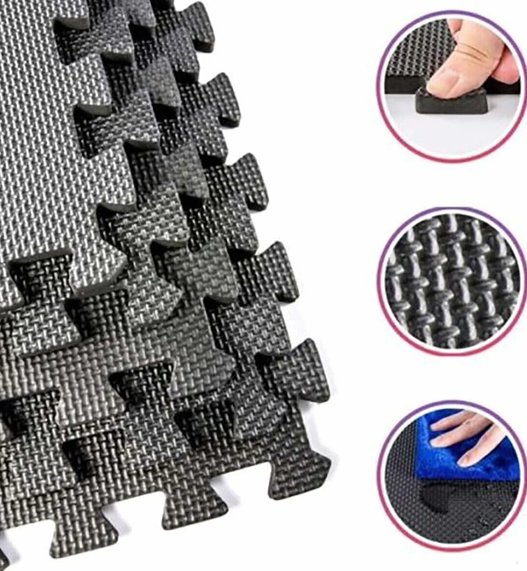 Tappeto Palestra 20 Pezzi Tappetino Fitness Puzzle Eva Pavimento Protettivo Incastro Tatami Gomma
