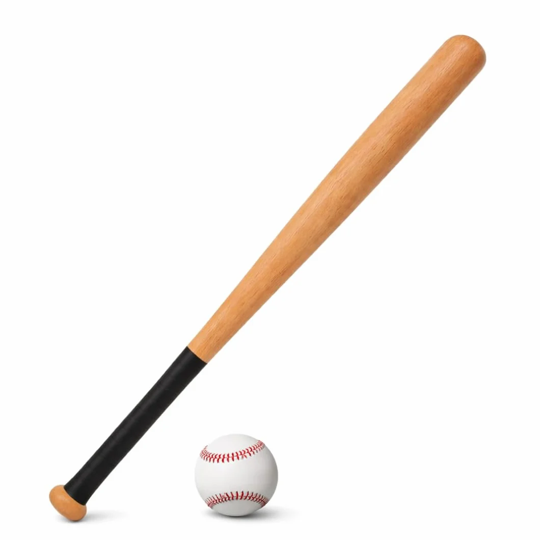 Mazza da Baseball in Legno 80 cm con Pallina Inclusa – Set Baseball con Impugnatura Antiscivolo