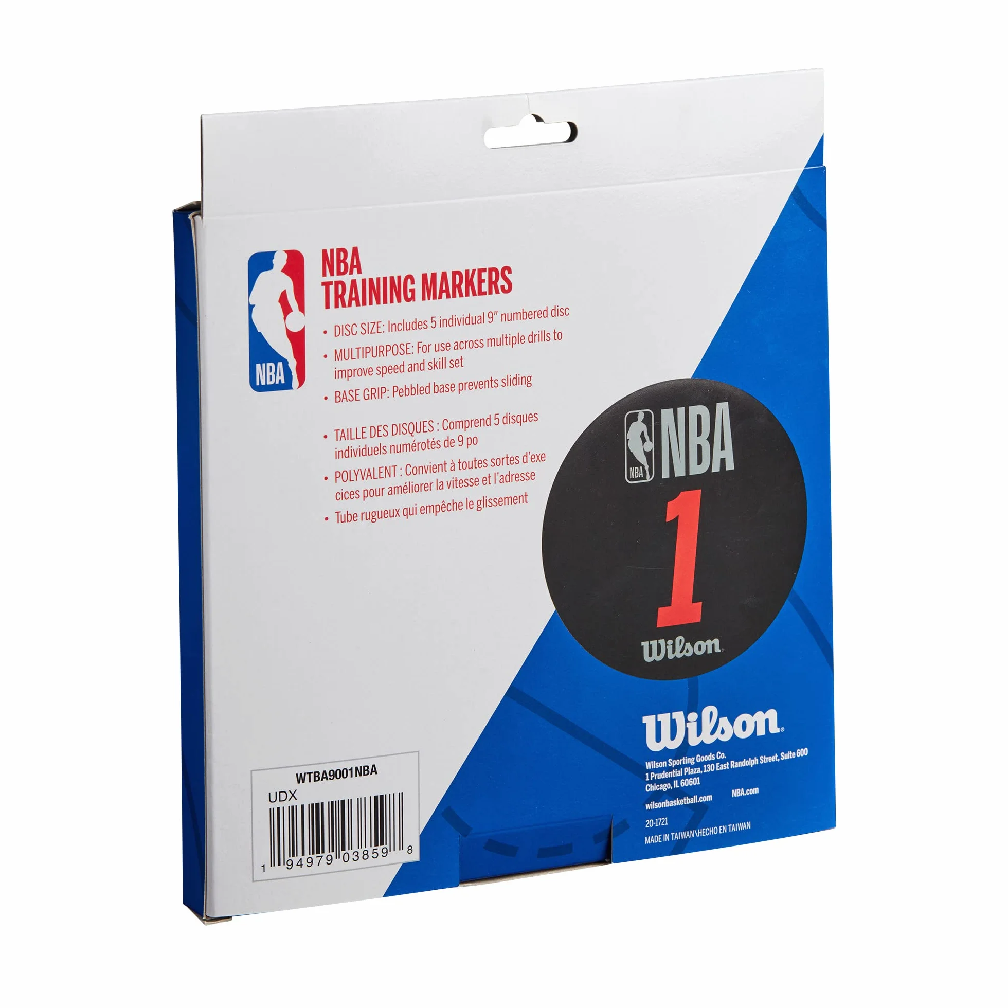 Wilson Delimitatori da Basket NBA DRV Training Markers Plastica Nero 5 unità