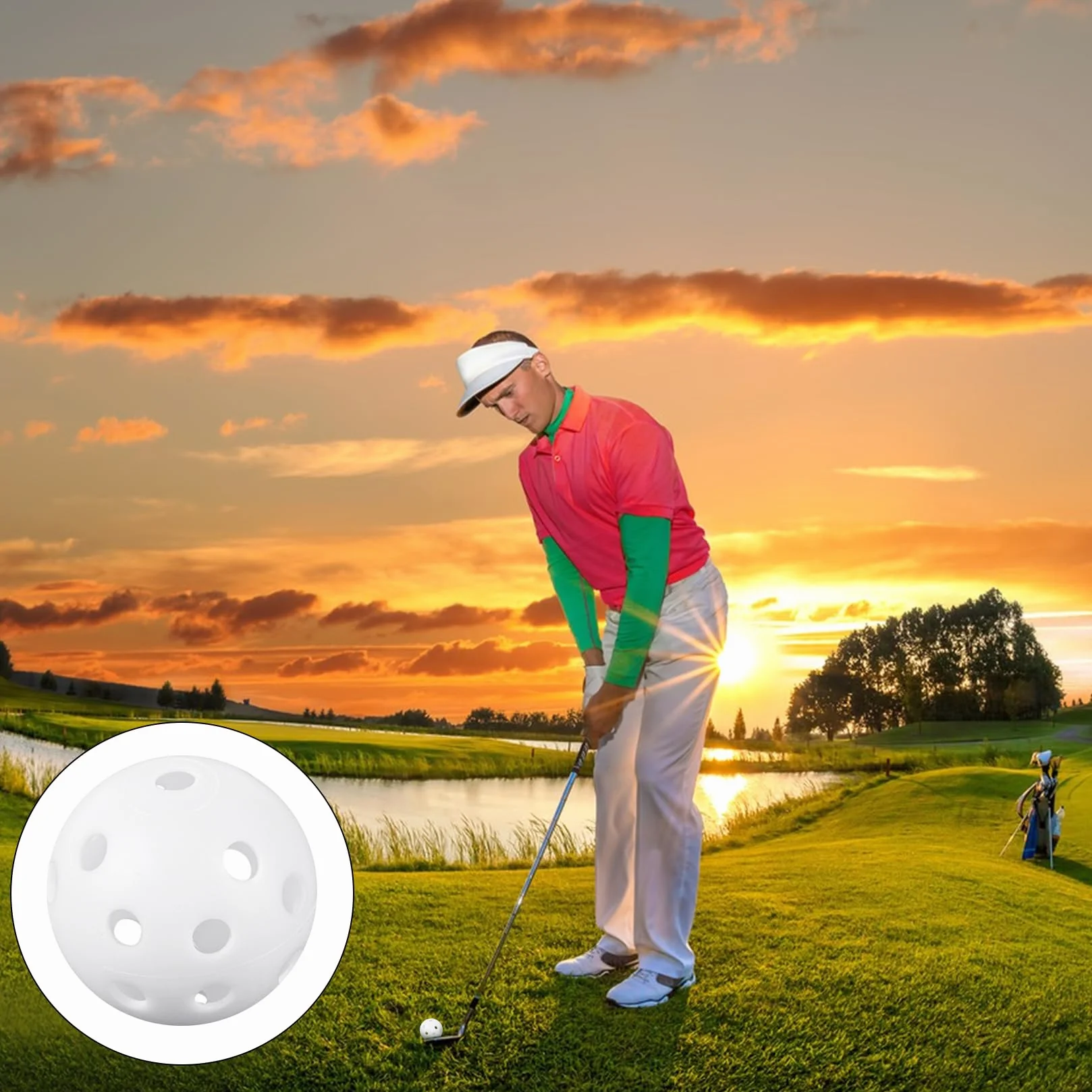 Palline da Golf per Pratica 28 Pezzi, Vuote in Plastica 40 mm per Flusso Aria