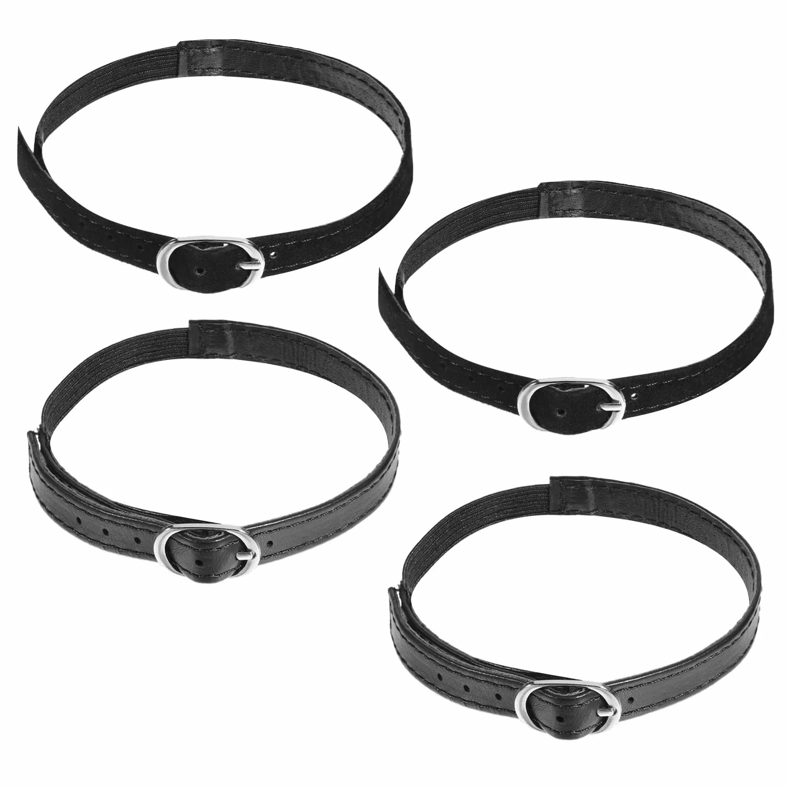 2 paia di cinturini per scarpe, staccabili, per tacchi alti, regolabili, estensori con fibbie per tenere tacchi larghi (2 stili), Nero , Taglia unica