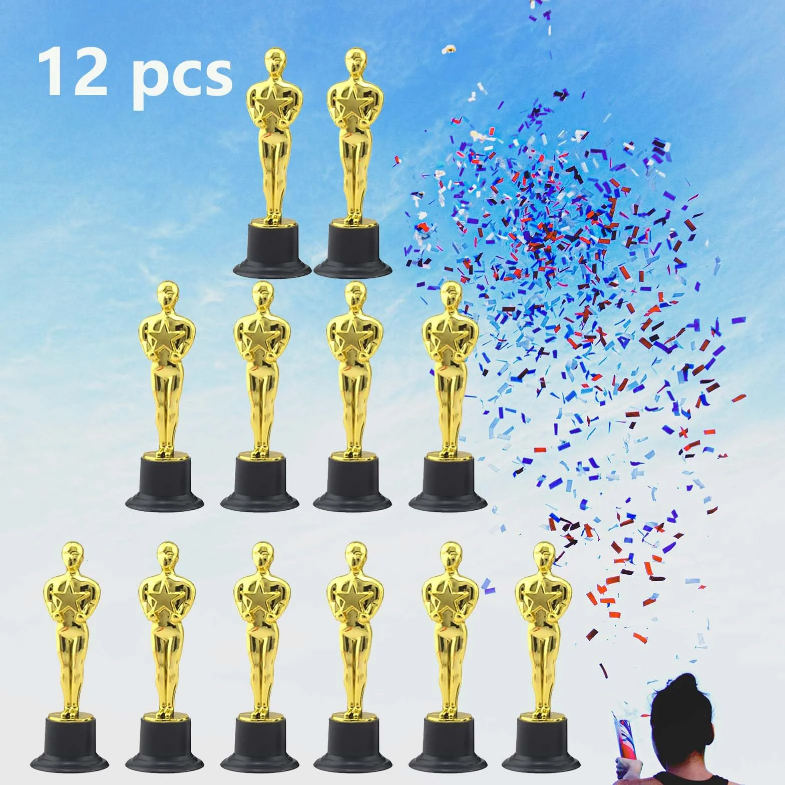 Trofei Calcio 12PCS, Coppa Trofeo Bambini, Plastica Placcata per Premi Sportivi