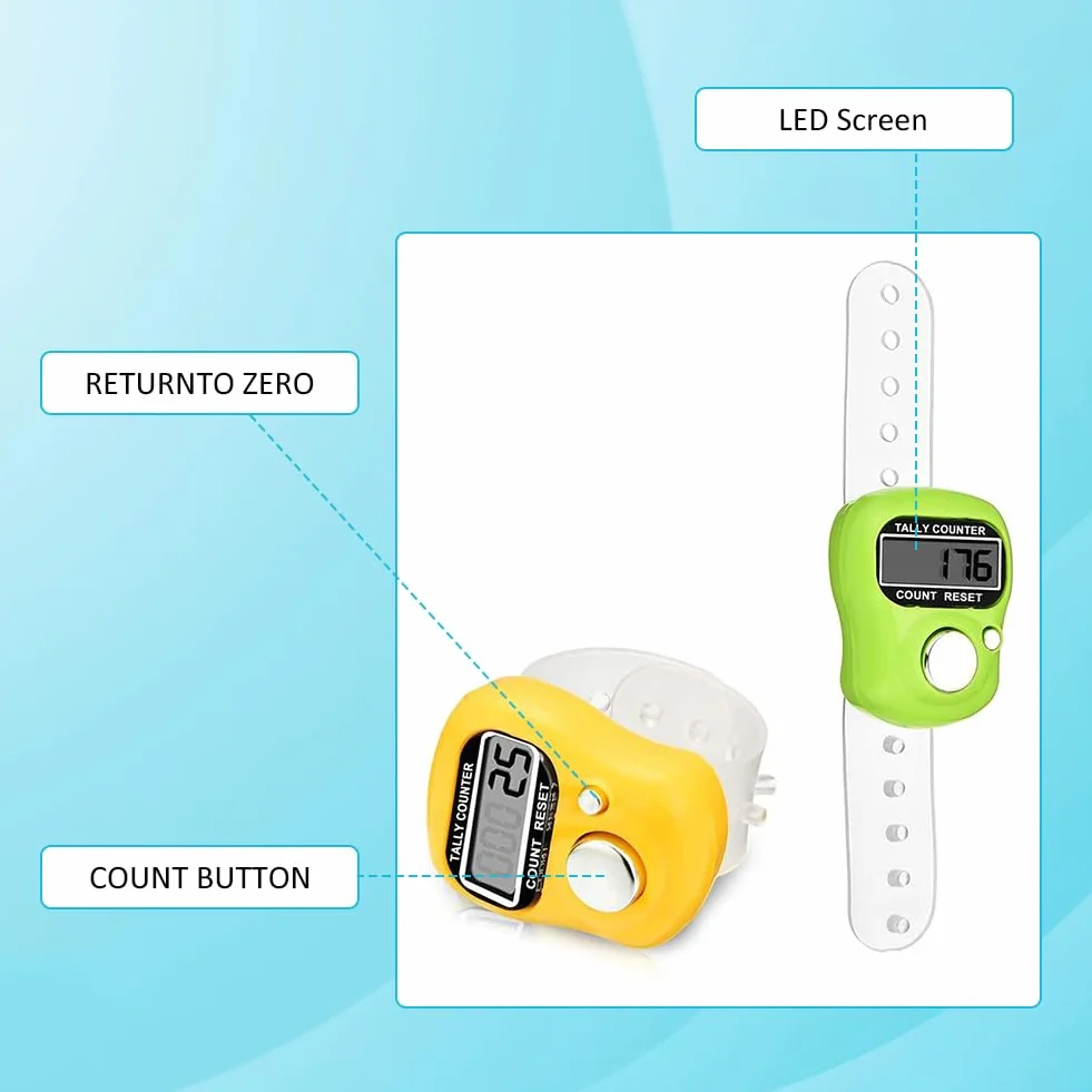 Contatore Elettronico Digitale 3 Pezzi Mini Finger Counter Hand Held Display