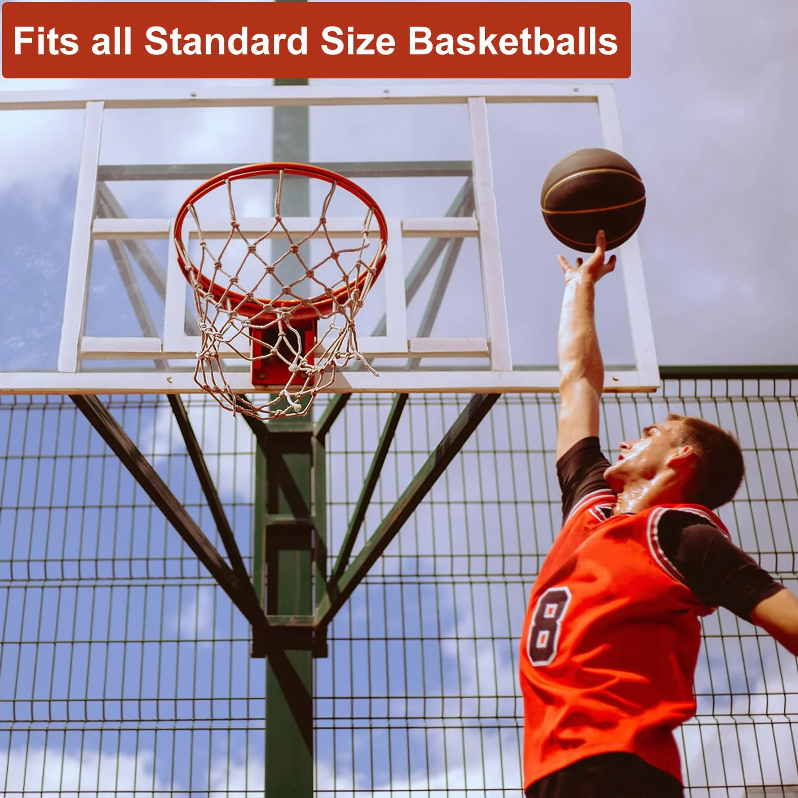 Rete da Basket 2 Pezzi Rimovibile,Rete da basket di ricambio per tutte le condizioni atmosferiche,Ricambio Professionale Portatile per Canestri Interni ed Esterni