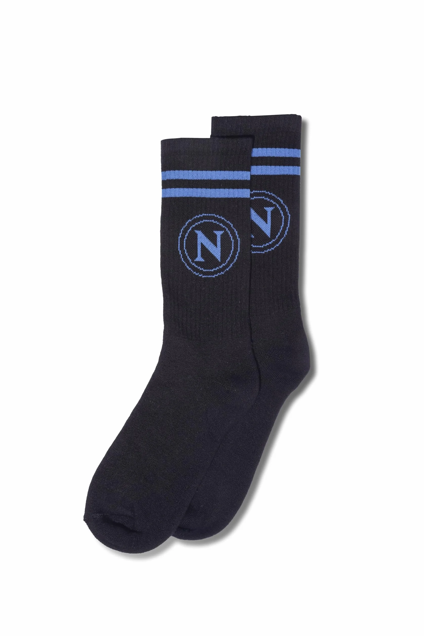 SSC Napoli Set 2 Paia Calze con Logo Taglia 35/38 Bianco Nero