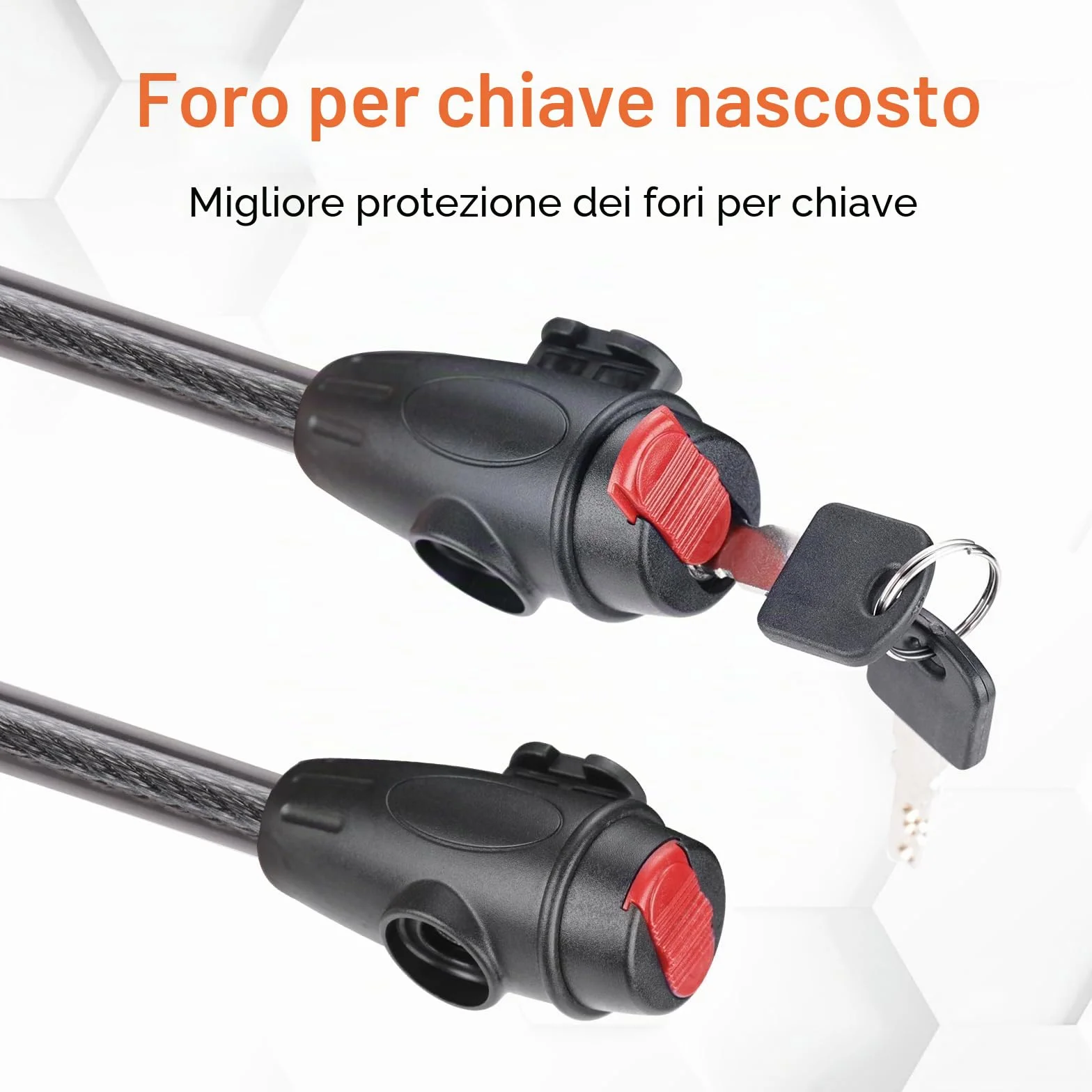 GRIFEMA GA1204-12 Lucchetto per bicicletta con 2 chiavi, nero