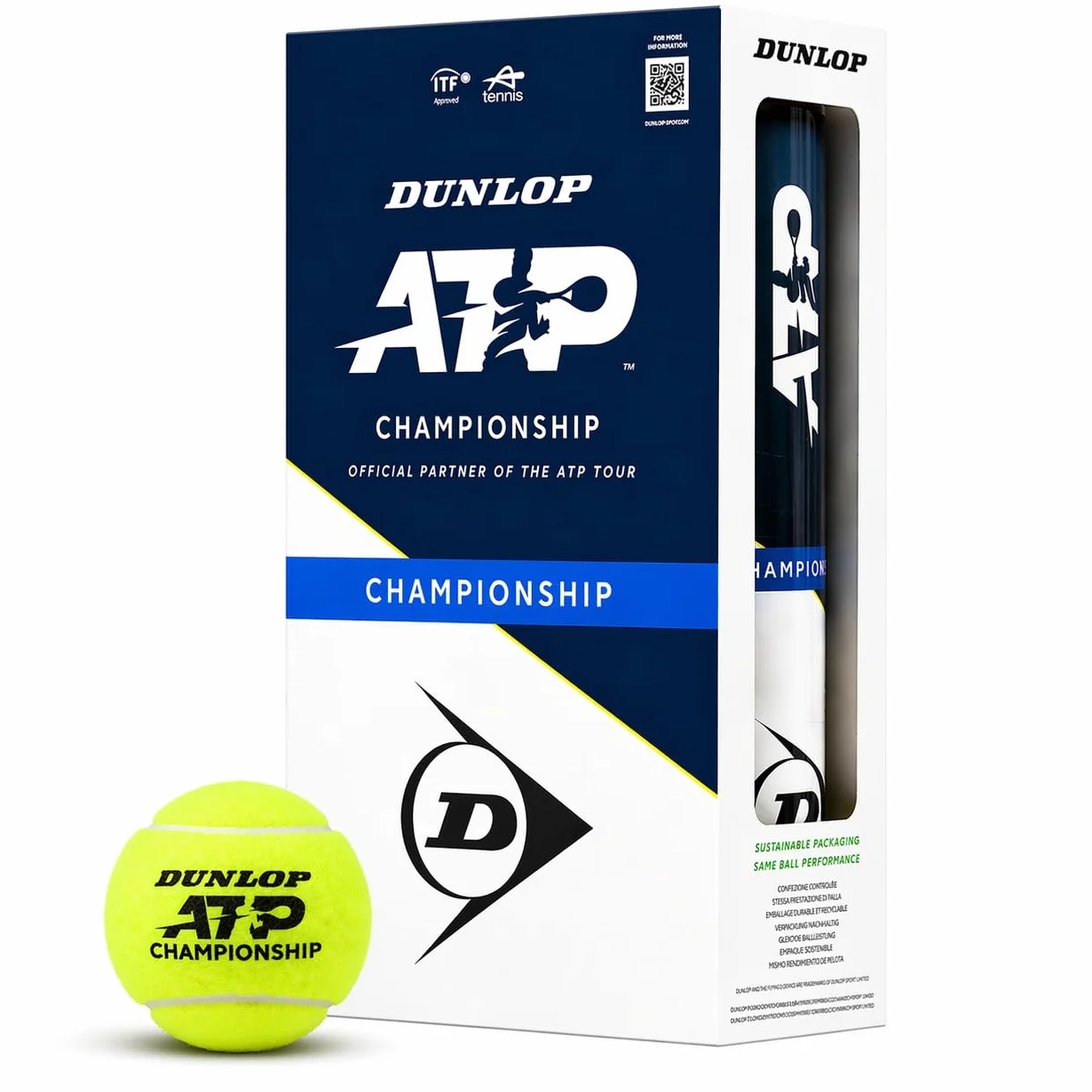DUNLOP Pallina da tennis ATP Championship per sabbia campo duro erba