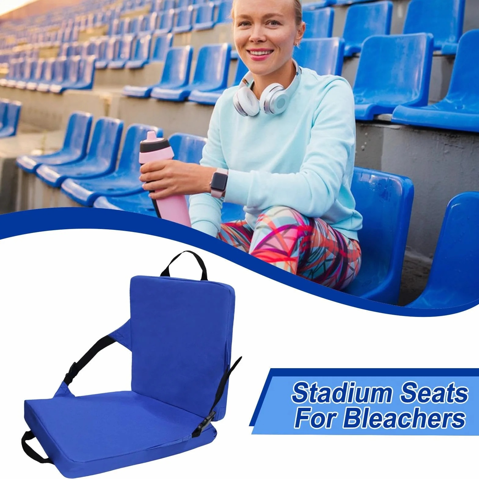Generico Sedia da Stadio, Sedie Gradinate con Schiena per Calcio Baseball Concerto Campeggio Picnic