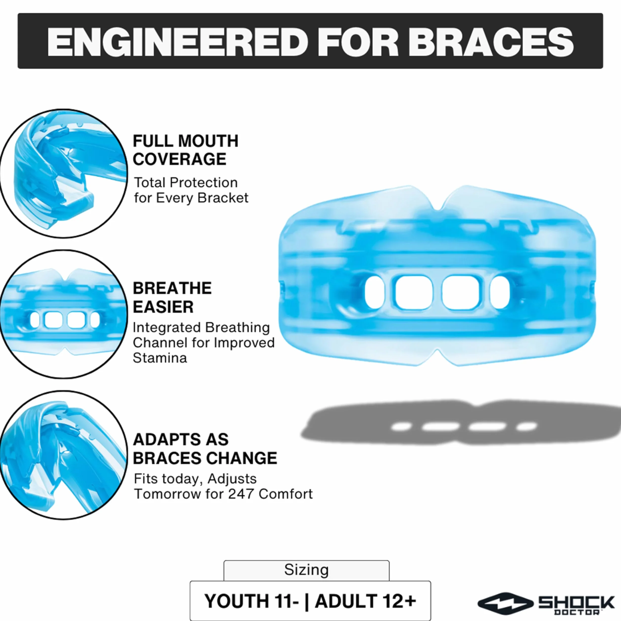 Shock Doctor Paradenti Unisex Double Braces