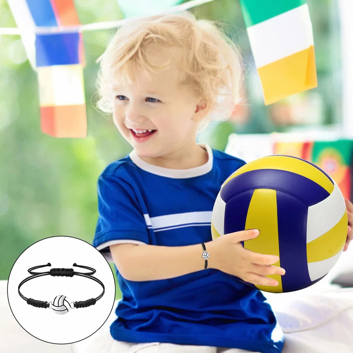 Braccialetto Pallavolo Sportivo Regolabile con Corda Intrecciata 20 pz
