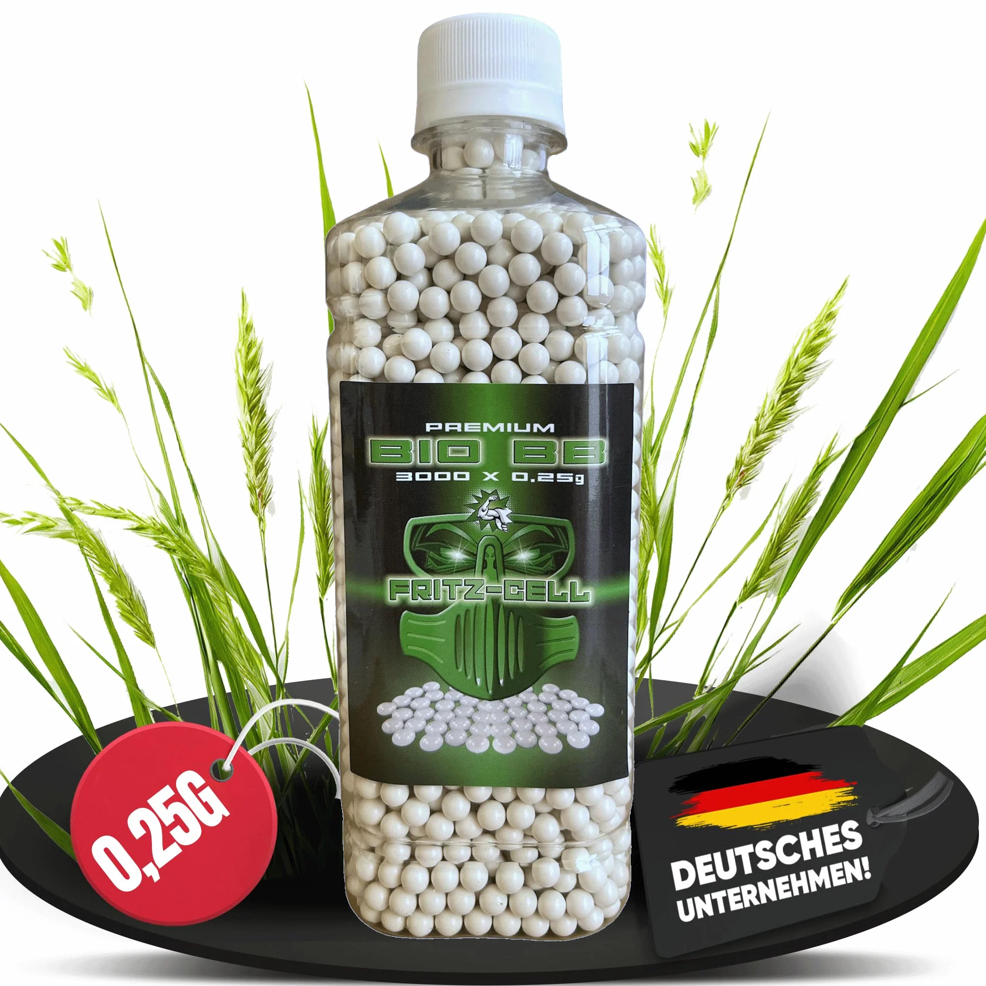 3000 Airsoft Premium Bio BBS 6 mm 0,25 g Fritz-Cell biodegradabile