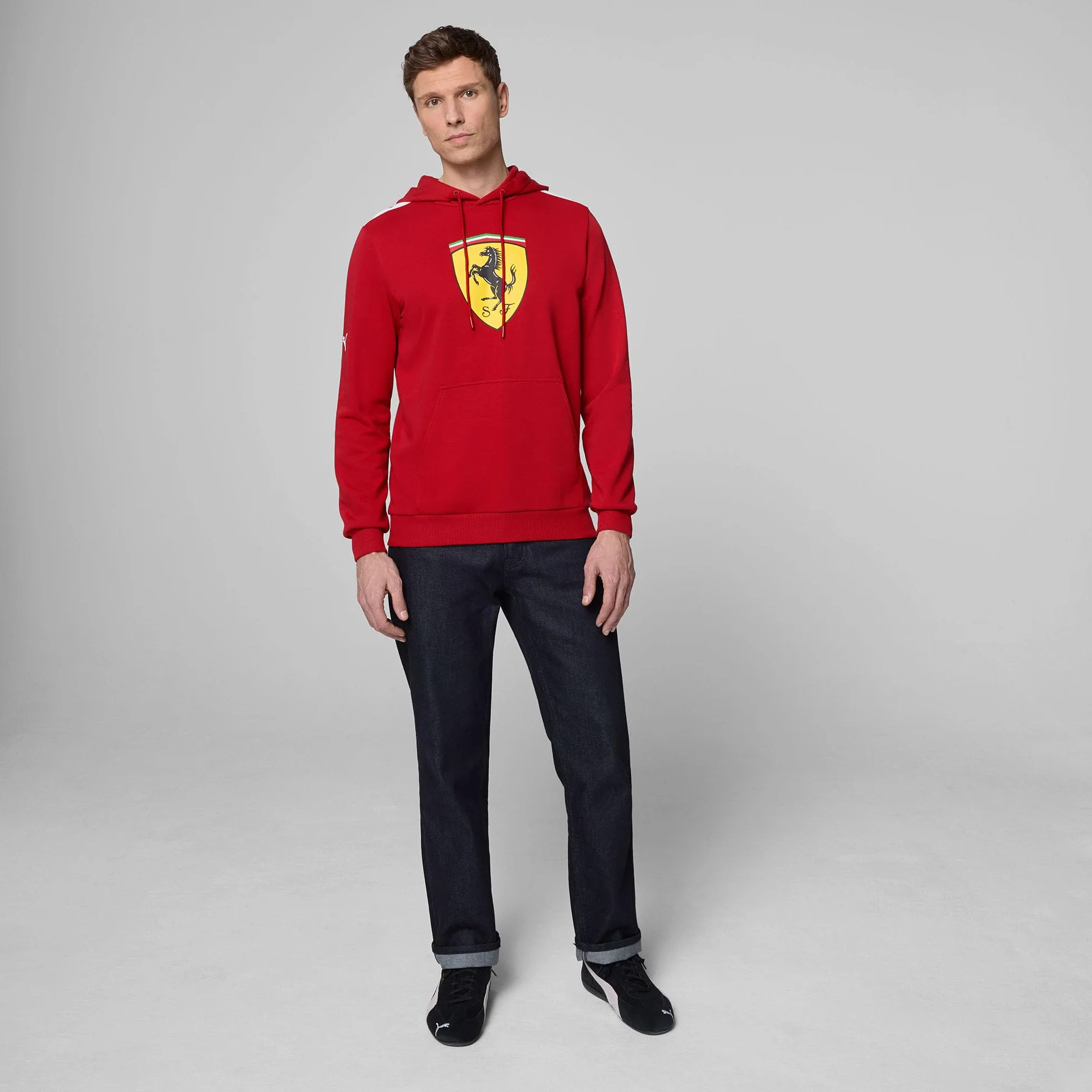 PUMA Scuderia Ferrari F1 Felpa con Grande Logo Scudetto sul Petto