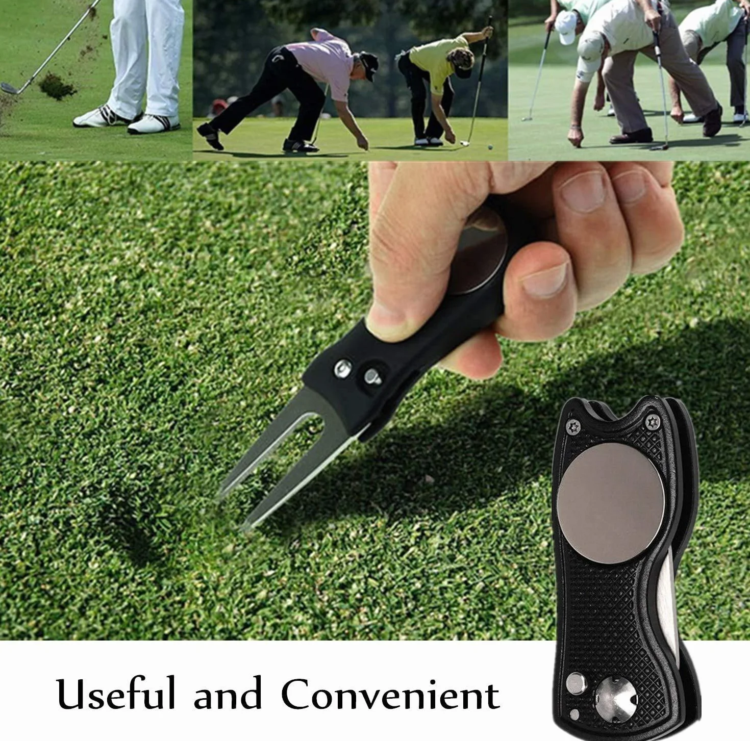 Divo Set di Pulizia Golf Club Groove Spazzola Asciugamano Pieghevole Strumento Riparazione Marcatore Palla