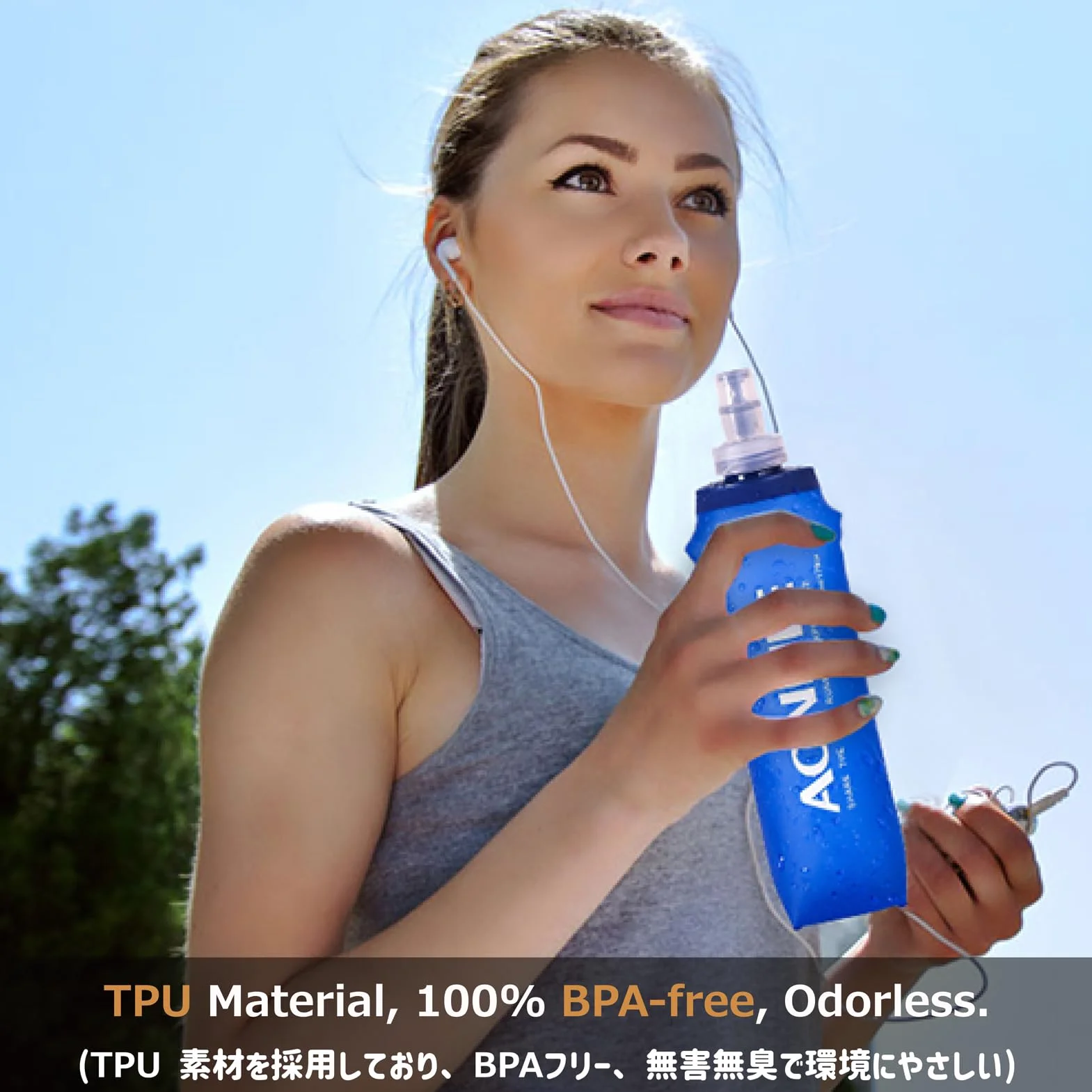 Azarxis Borraccia Morbida da Running 500ml, Soft Flask in TPU, Borraccia Pieghevole per Corsa Trail Running MTB Bici