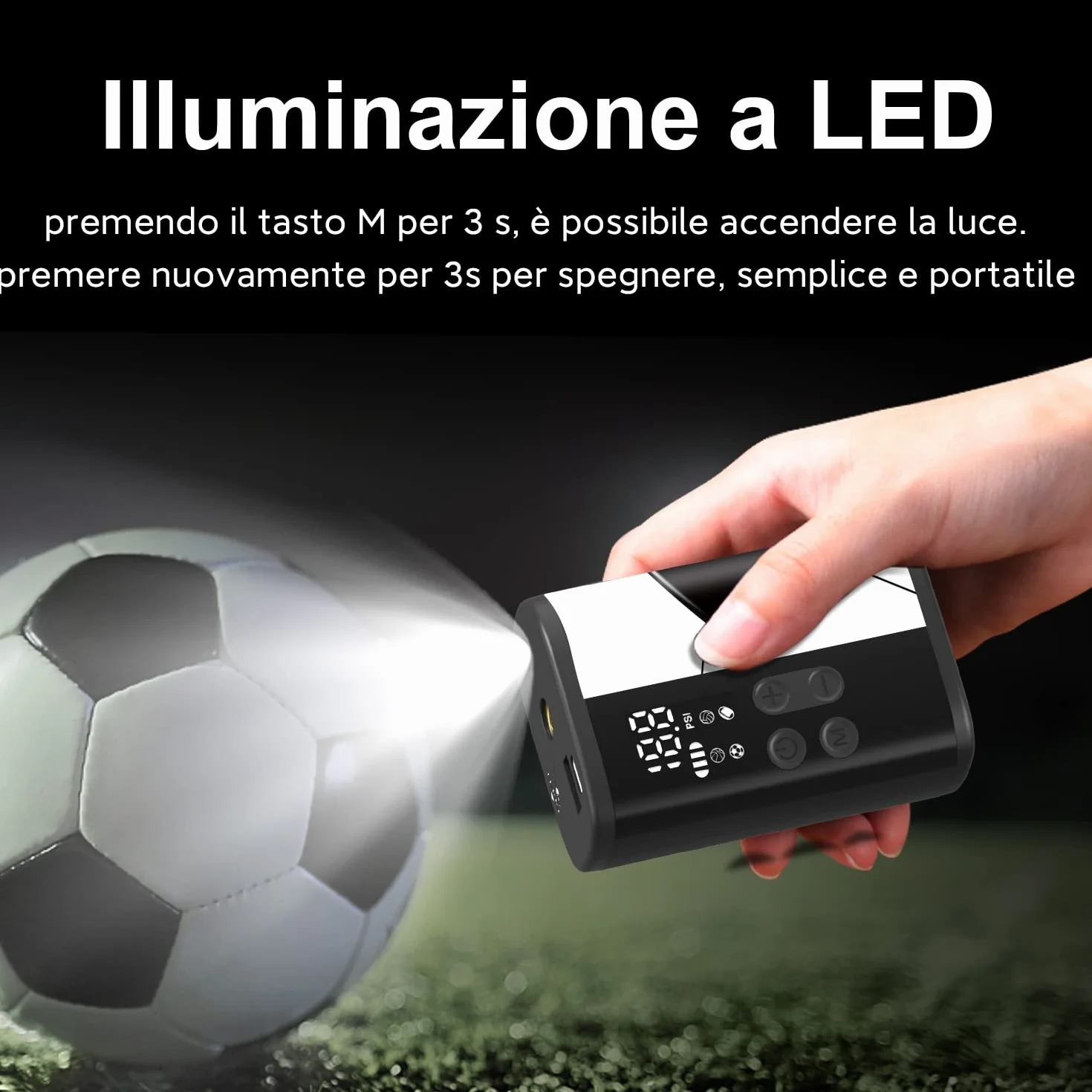 Woowind P101 Pompa per palloni con display LED e powerbank 4000 mAh