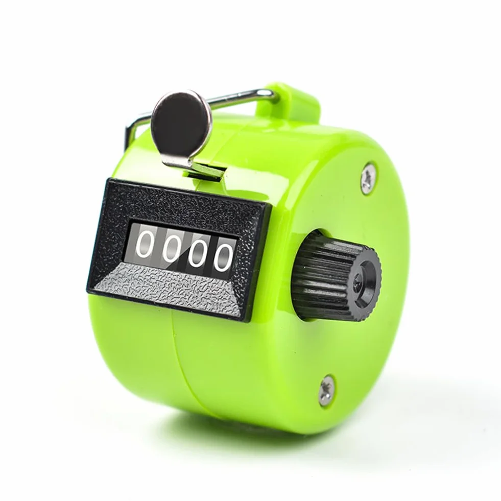 Contatore Manuale in Metallo 3 Pezzi, Tally Counter Digitale Display a 4 Cifre