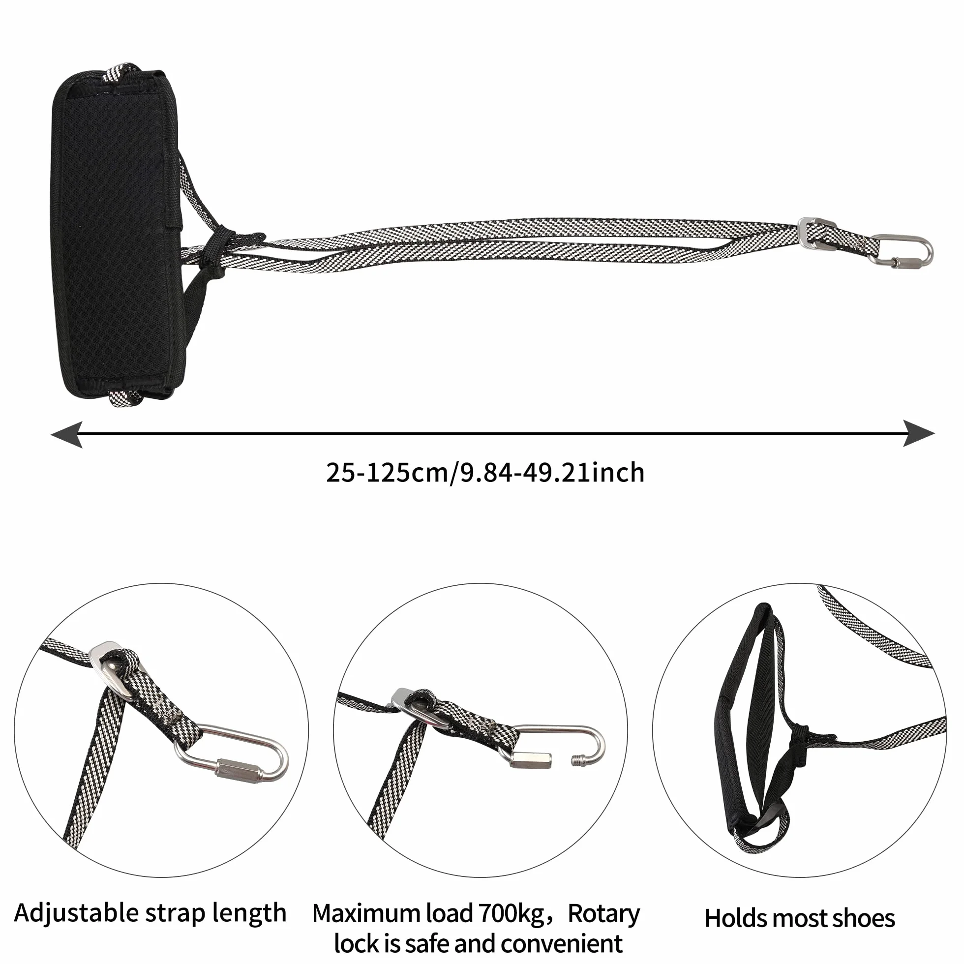 SOB Piede Ascender Loop Regolabile Foot Ascender Sling Belt per Arrampicata Lavoro Aereo Salvataggio Alpinismo Sicurezza Outdoor