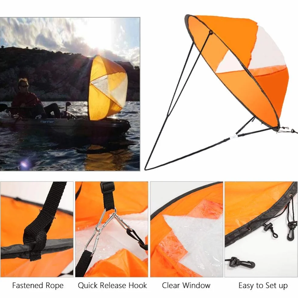 SUNGOOYUE Portable Kayak Wind Sail 108cm Canoe Popup Kit Accessories for Kayak Canoe Boat