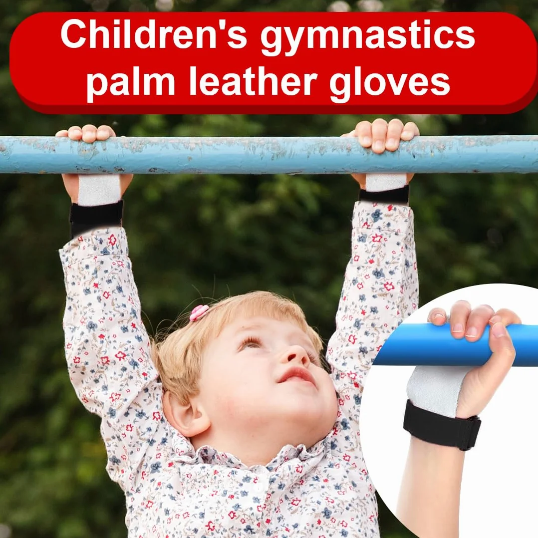 Prese per Mani Ginnastica Bambini in Pelle Vera, Manopole Allenamento Taglia M, Bianco e Nero