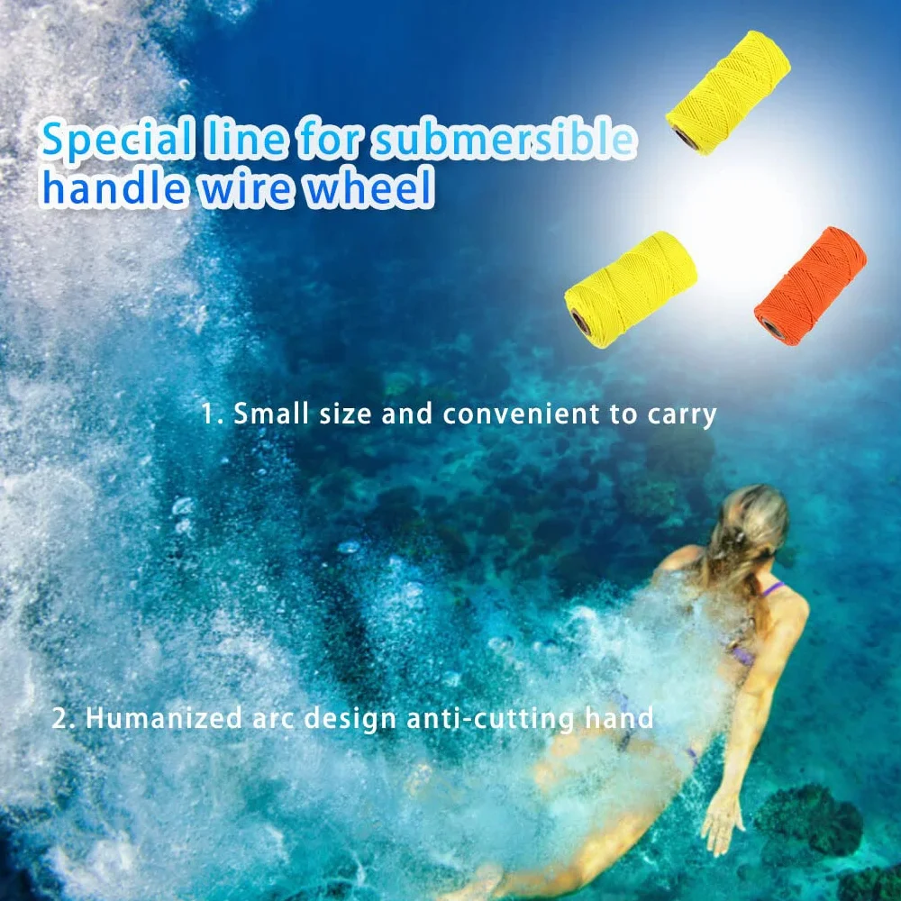 Cinghia portante per corda da immersione, 46 m, Giallo, Antiruggine