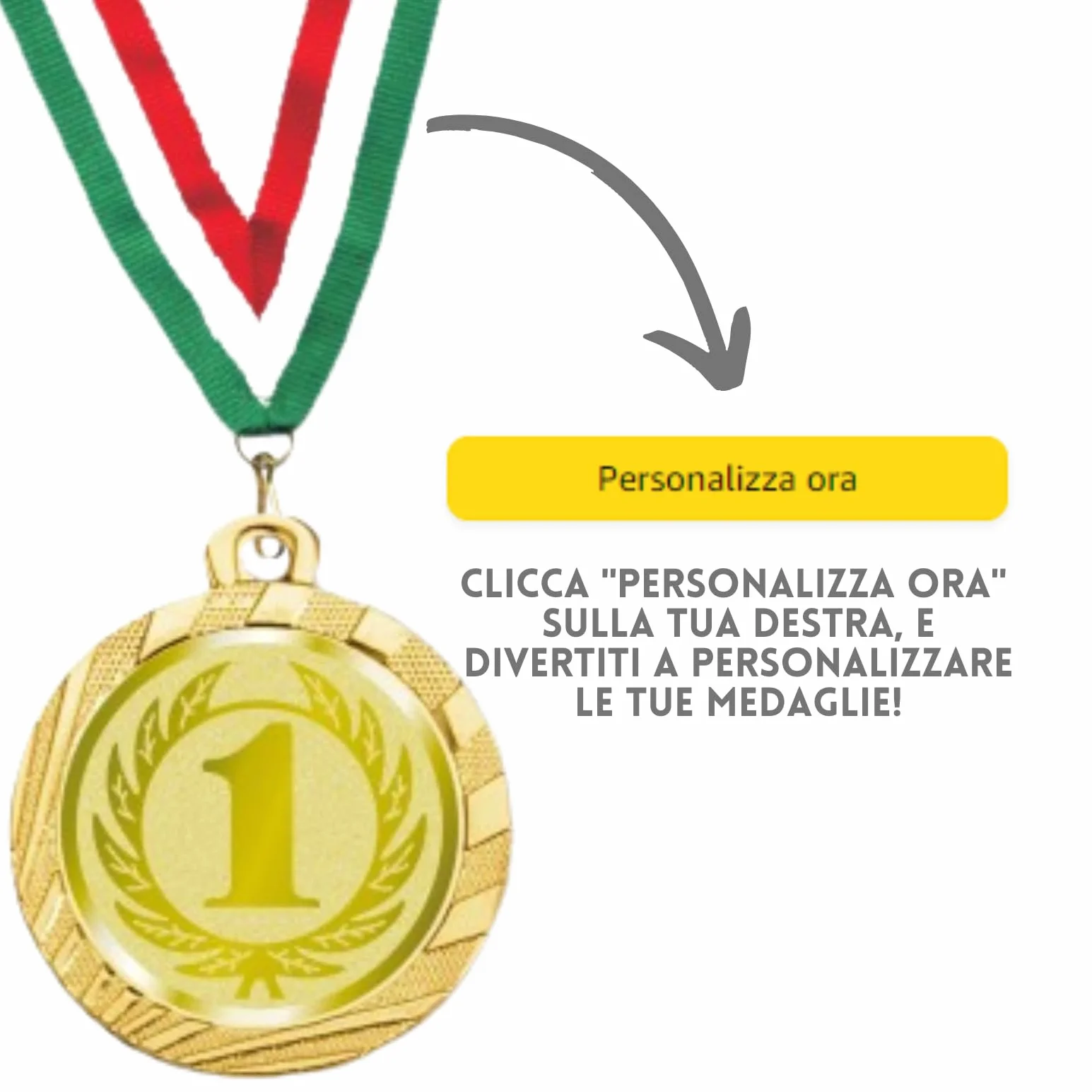Tris Medaglie Personalizzate 3,2 cm Metallo Stampa Personalizzata Gare Calcio Fantacalcio Sport