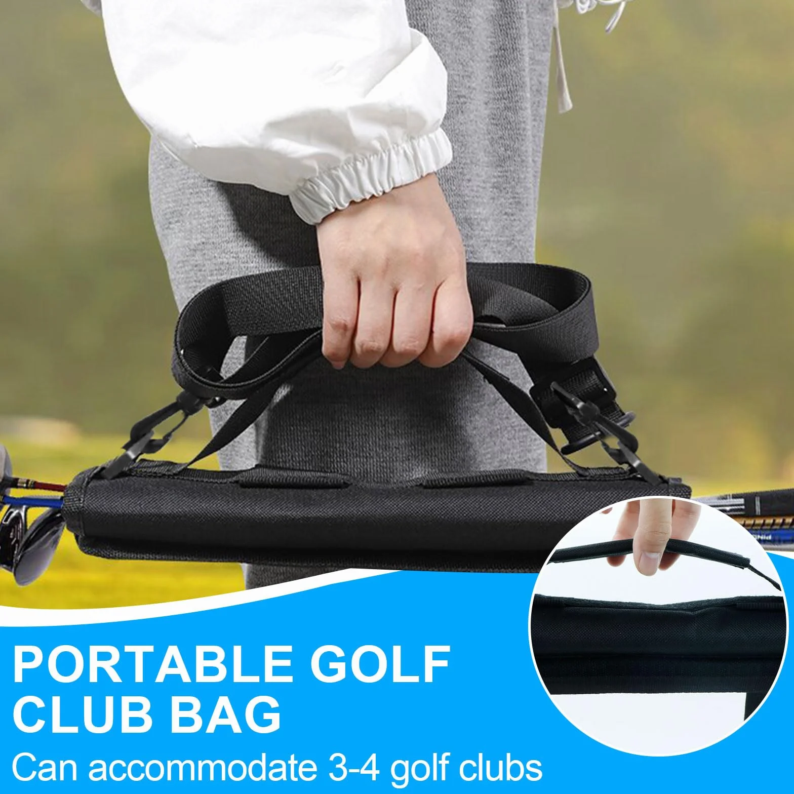 Borsa per Mazze da Golf, Mini Pieghevole golf Con Tracolla, Adatta L'Allenamento Del Campo, Borsa da Trasporto Leggera per Club da Golfs,Borsa a Tracolla per Allenamento da Golf per Uomo Donna