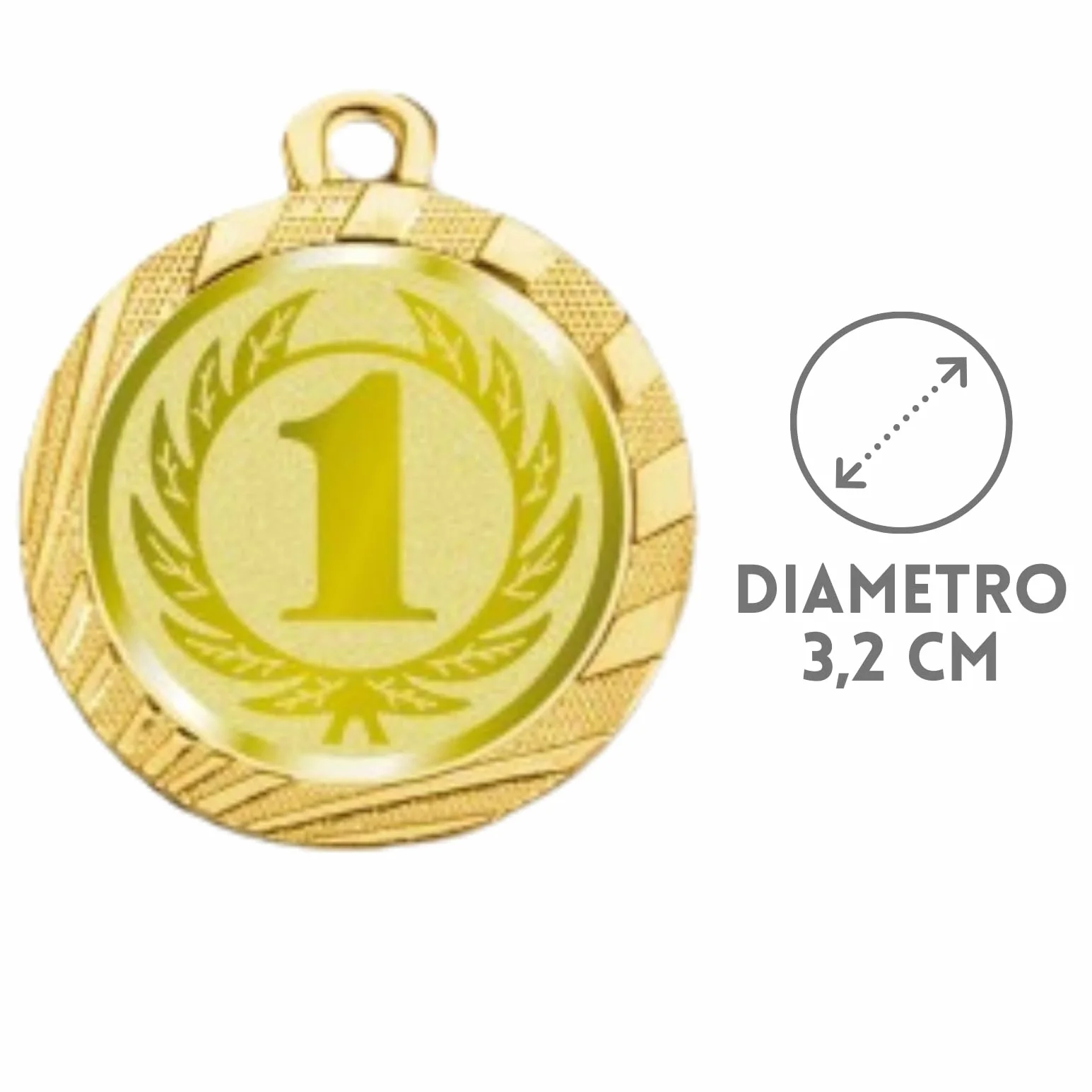 Tris Medaglie Personalizzate 3,2 cm Metallo Stampa Personalizzata Gare Calcio Fantacalcio Sport