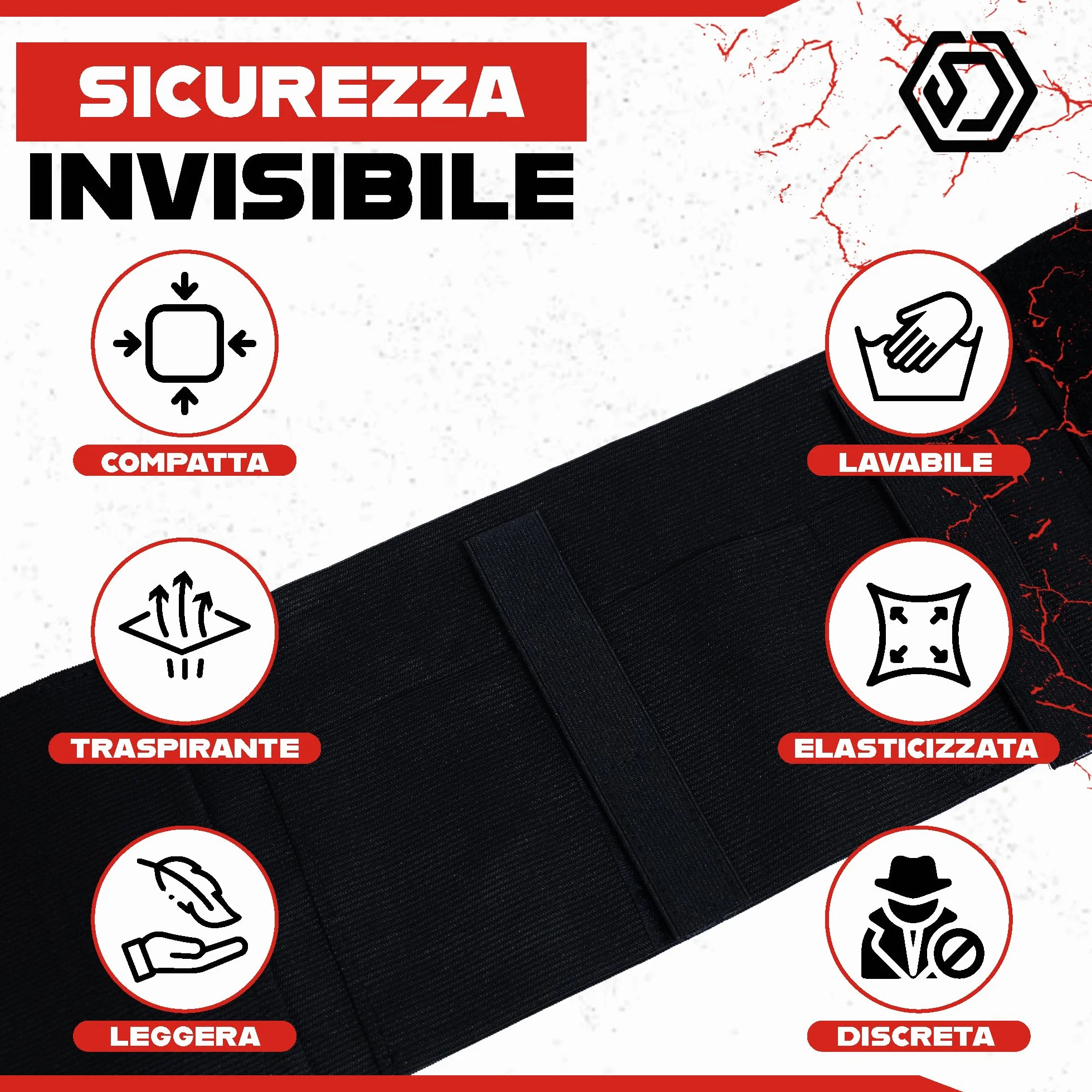 Fondina Pistola Nascosta Elastica Universale Cintura Tattica Antiscippo Multiuso