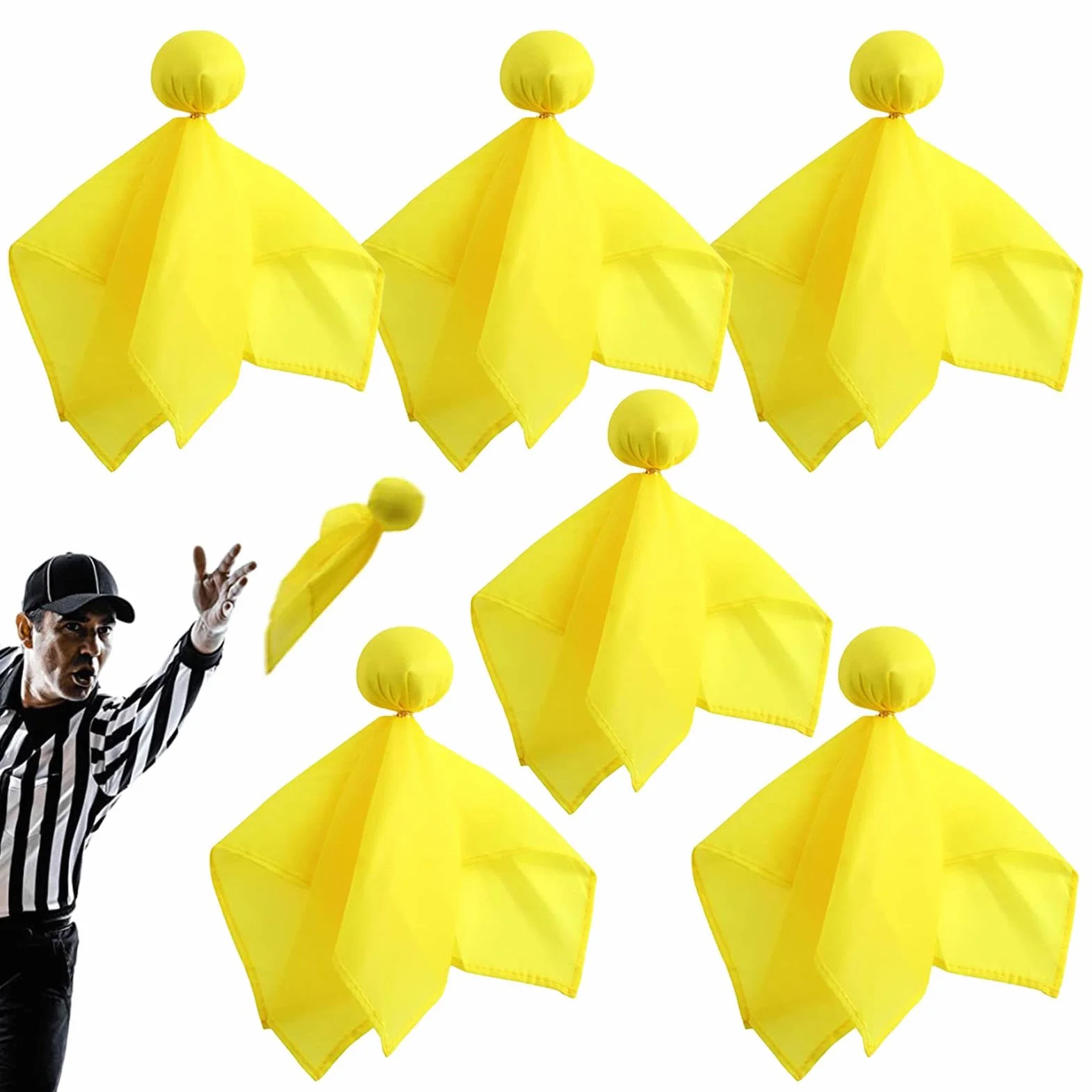 Honhoha Bandiere Arbitro Calcio 6 Pezzi Bandiera Rigore Gialla Riutilizzabile