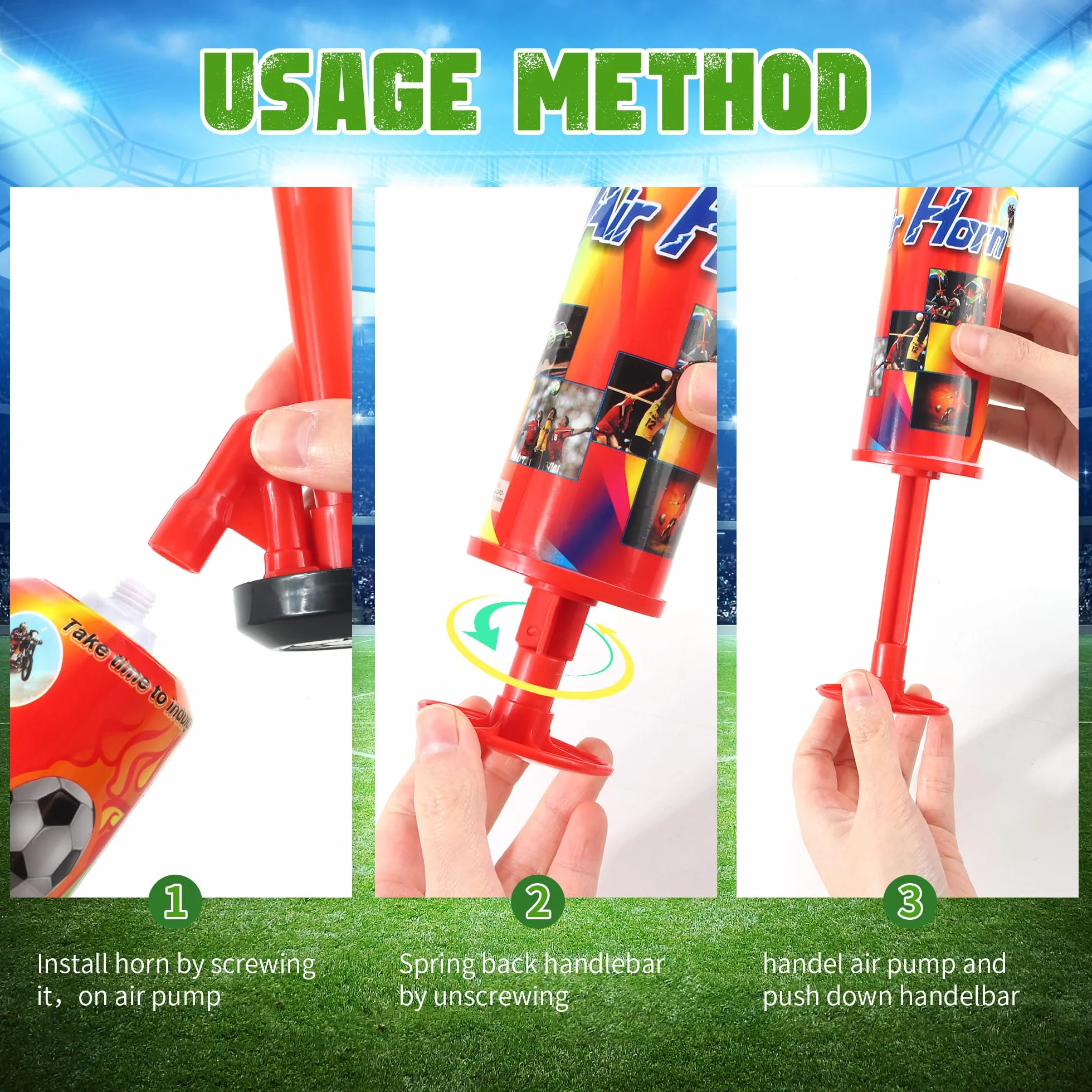 Tromba da Stadio Manuale Air Horn Estremamente Forte per Partite di Calcio, Eventi Sportivi