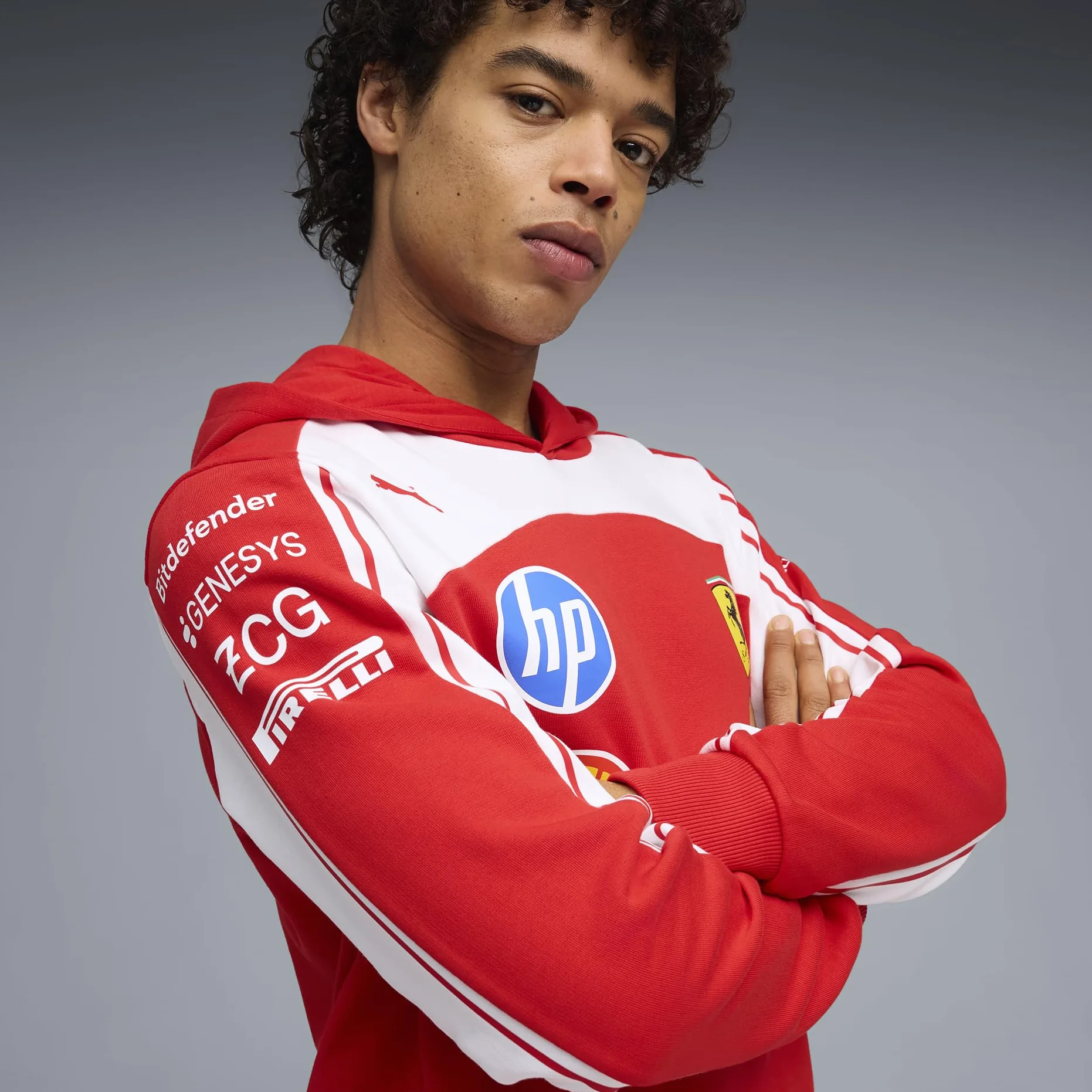 PUMA Scuderia Ferrari F1 2026 Felpa con Cappuccio Team Uomo - Rosso