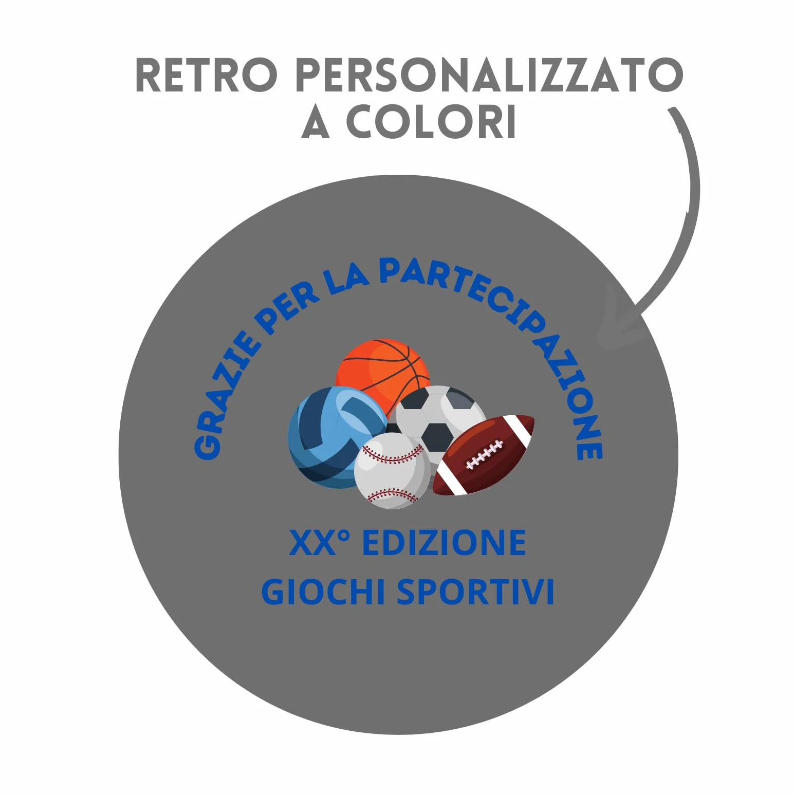 Tris Medaglie Personalizzate 3,2 cm Metallo Stampa Personalizzata Gare Calcio Fantacalcio Sport