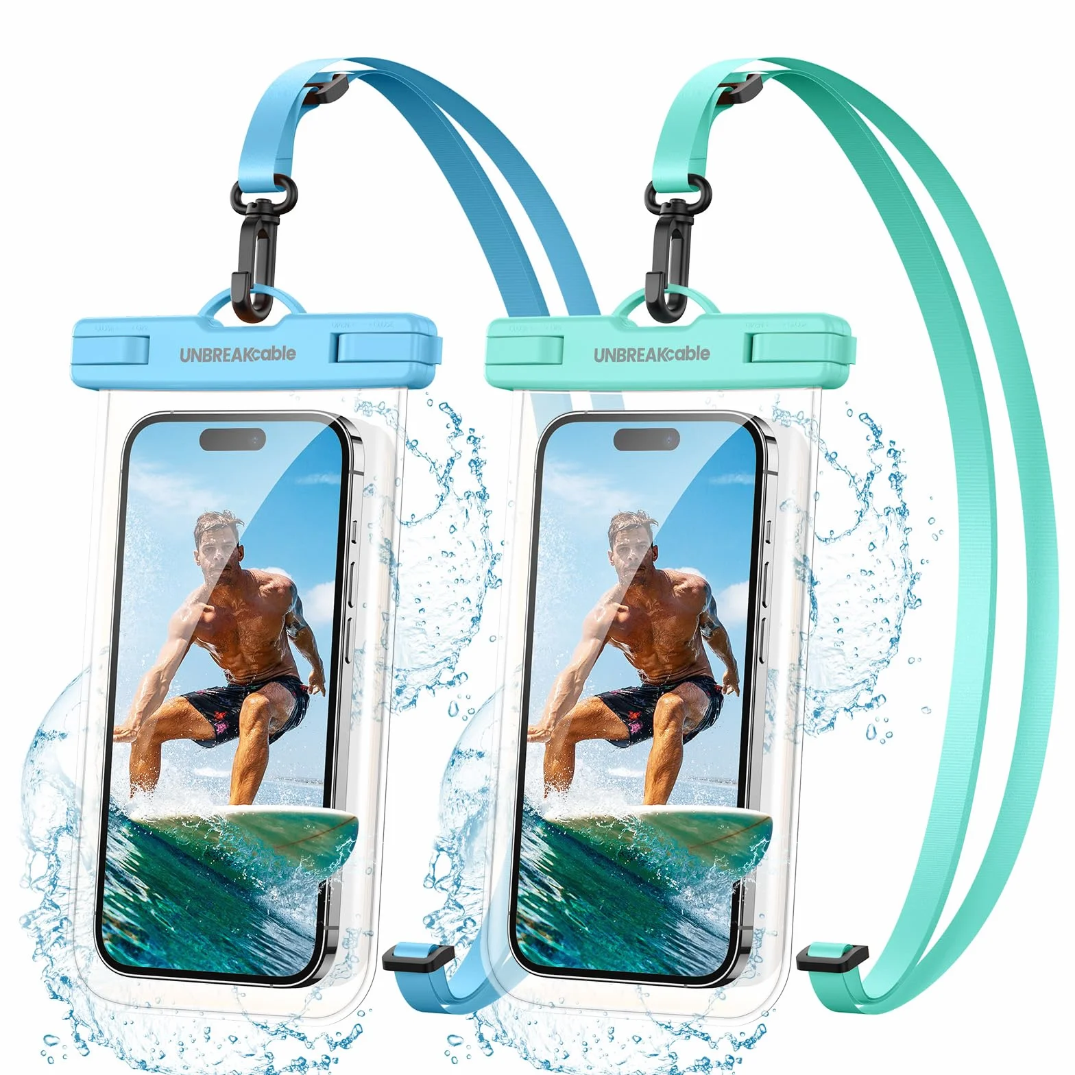 Custodia Impermeabile Universale per iPhone 16 15 14 13 12 11 Pro Max, Samsung S24 S23 S22 S21, Huawei fino a 7.0" - 2 Pezzi