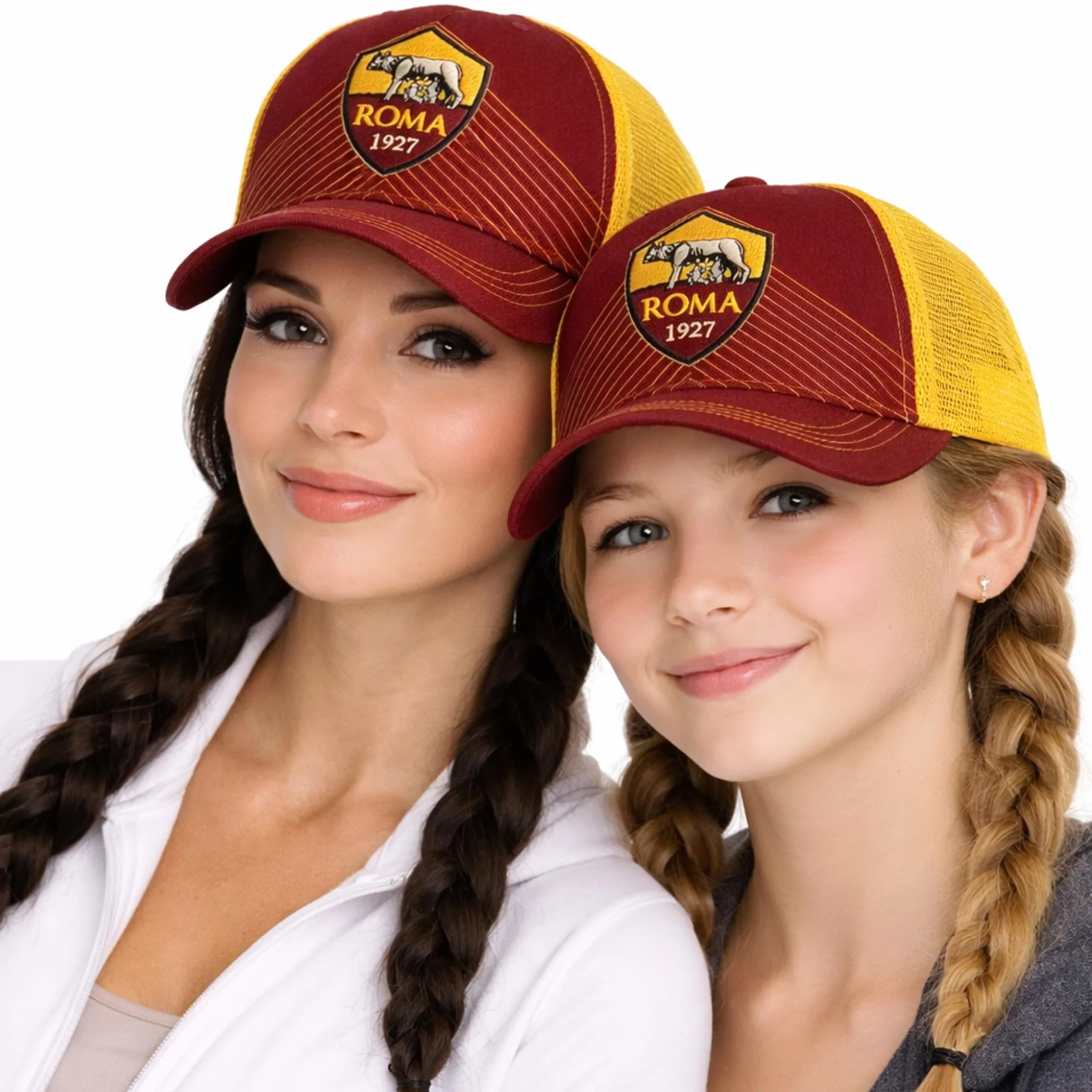 AS Roma Cappello Ufficiale Cotone Logo Baseball Visiera Curva Regolabile Licenza