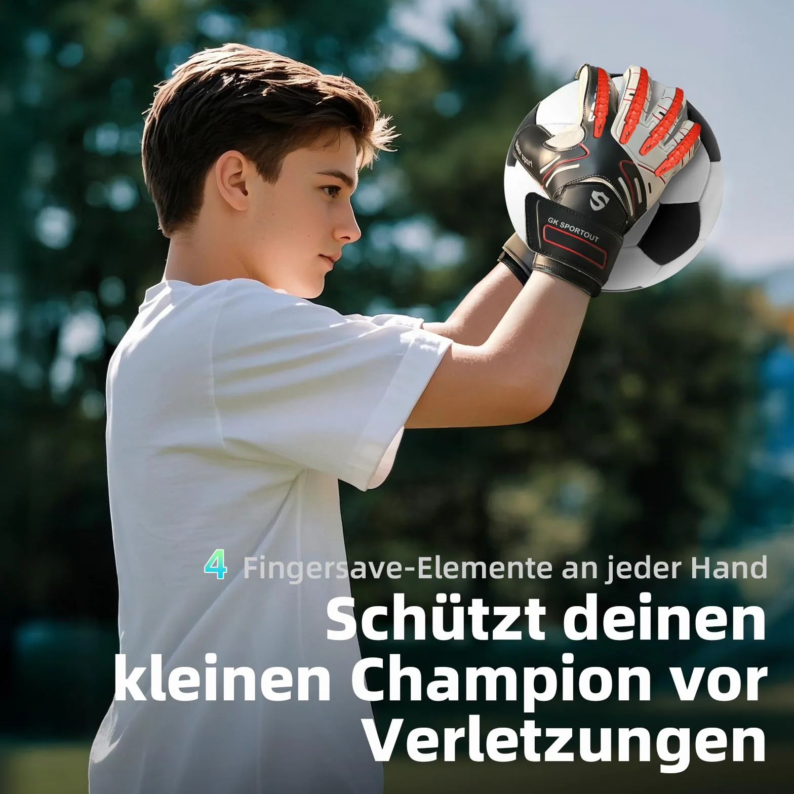 Sportout guanti per portiere adulti bambini imbottiti nero