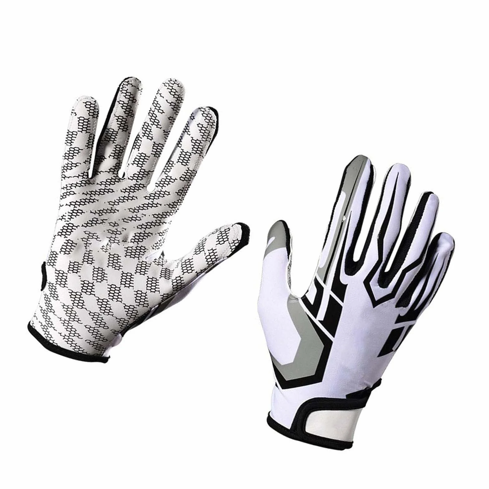 VBESTLIFE Guanti da Calcio Giovanile Antiscivolo Traspiranti a Dita Intere per Football Americano Baseball (M)