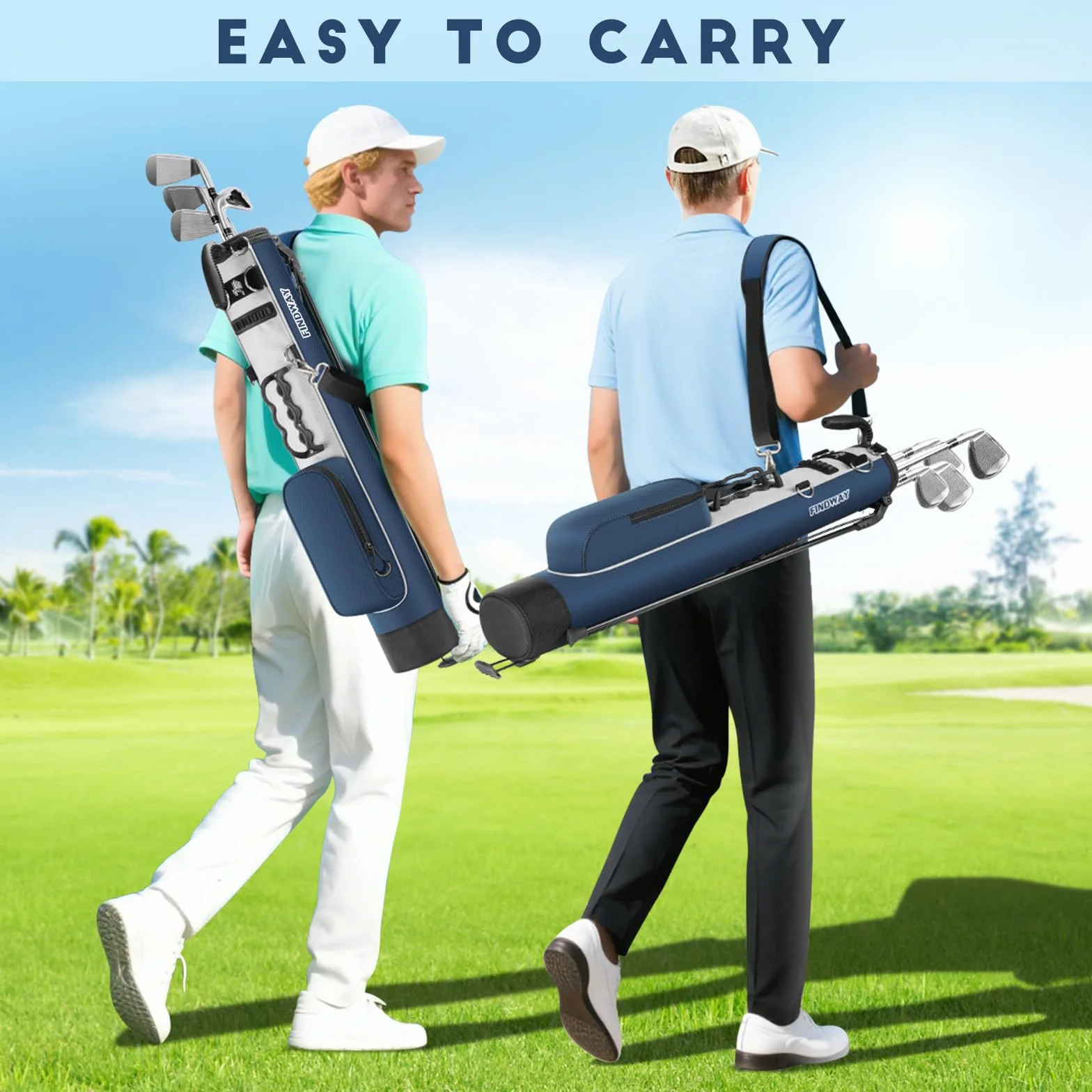 Findway Borsa Leggera da Golf con Tracolla, Facile da Trasportare e Resistente, Adatta per il Campo Pratica, Percorso Par 3 e Campi Esecutivi, Altezza 31,5 Pollici
