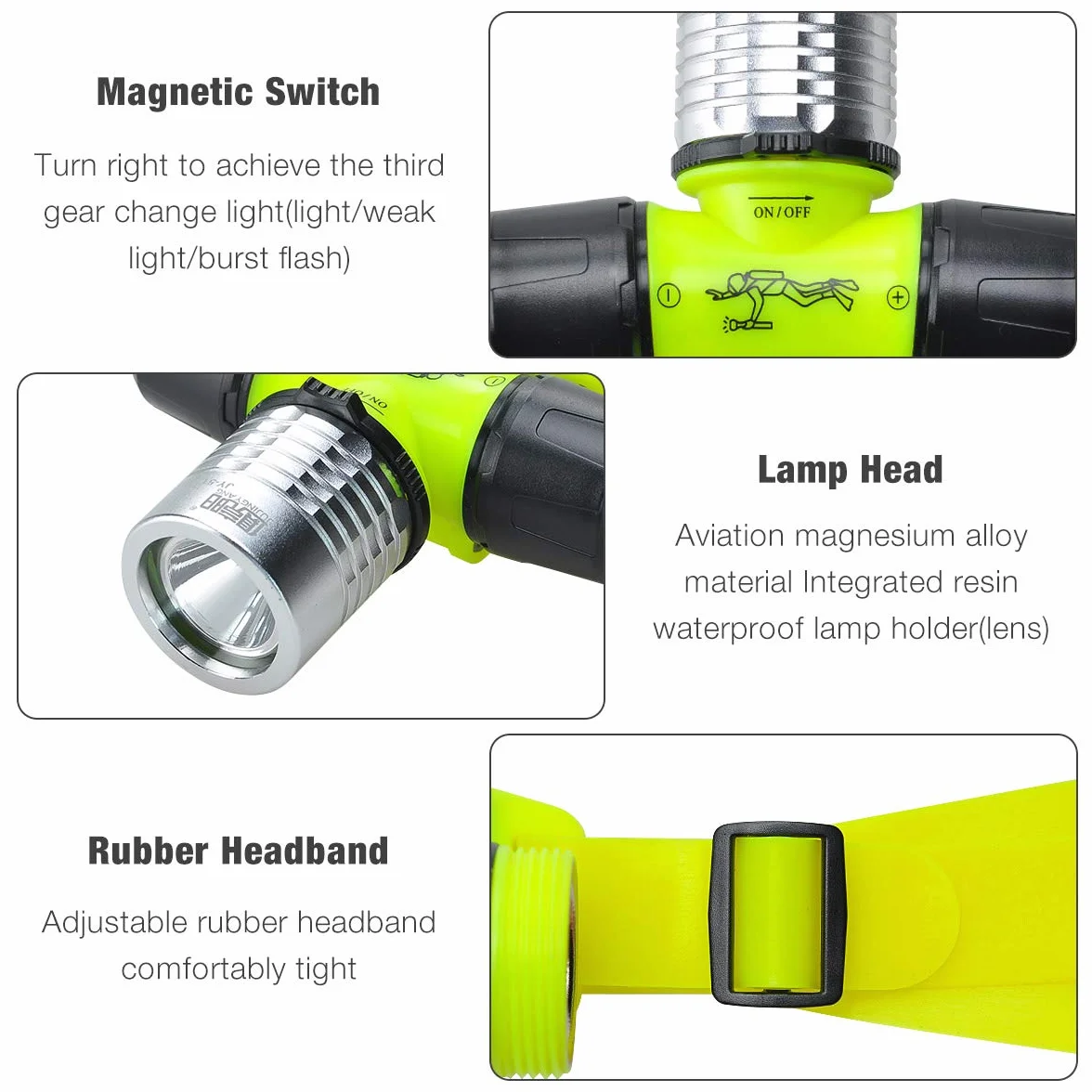 Lychee 5W Diving Torcia LED Impermeabile Faro Subacqueo per Immersioni