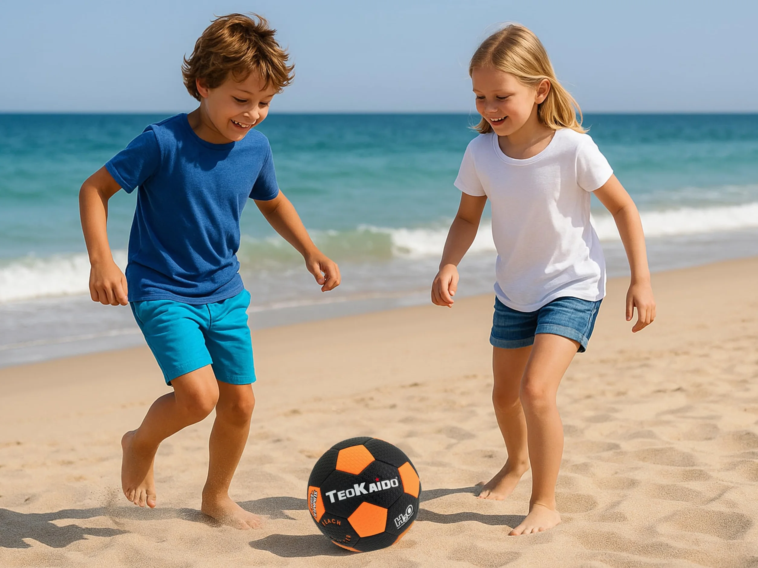 TEOKAIDO Pallone Beach Soccer Taglia 5 – Pallone da Spiaggia Calcio 320g PVC 1.8mm