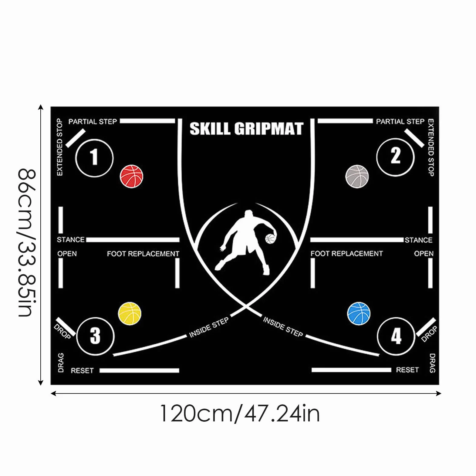 Tappetino da Allenamento per Basket 120x86cm Antiscivolo Portatile per Forza e Resistenza