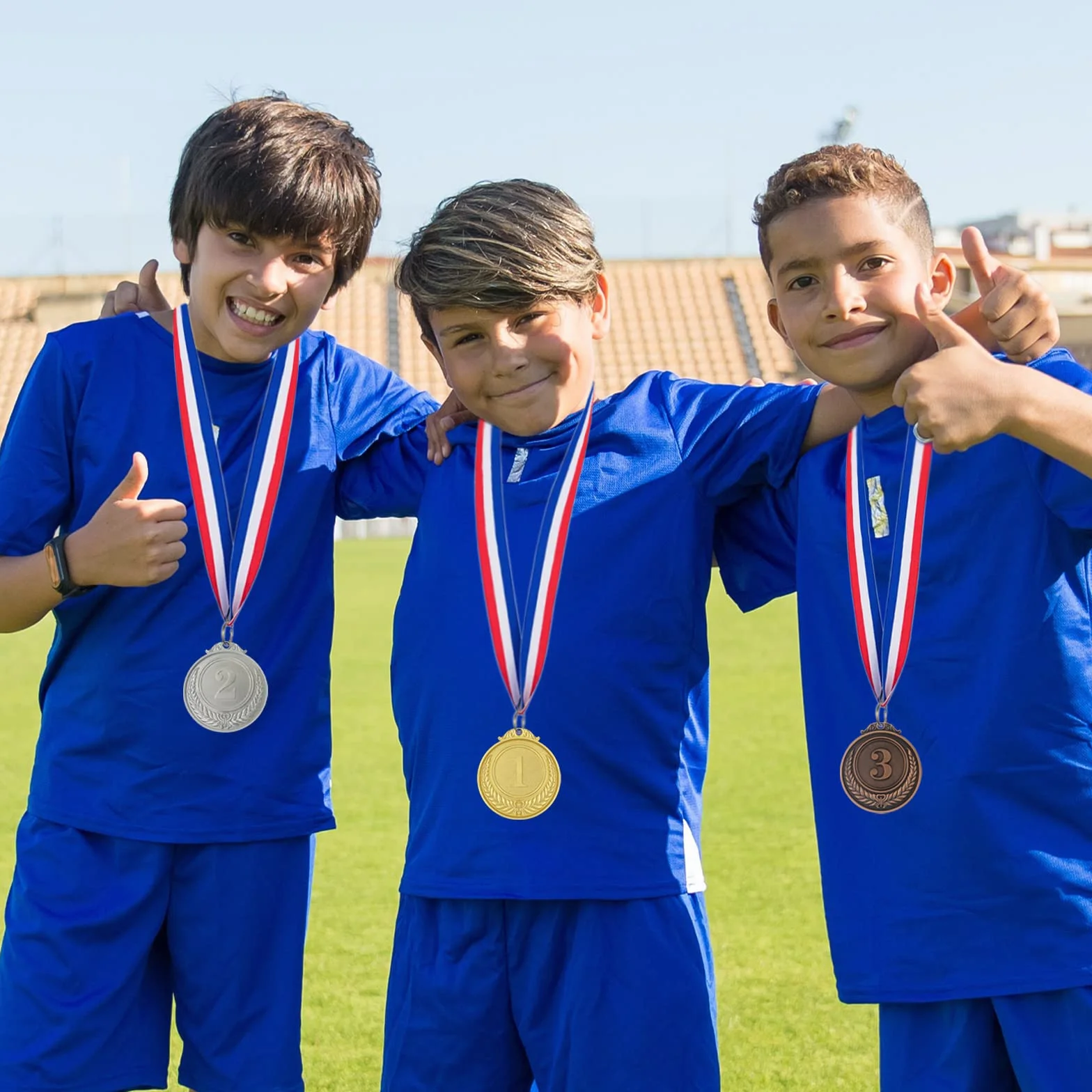 Donrime Medaglie Premiazioni Metallo 12 Pezzi Oro Argento Bronzo per Bambini Adulti