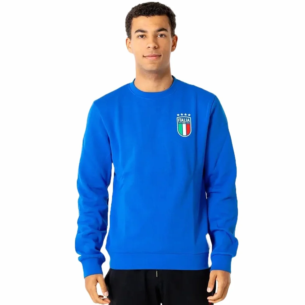 FIGC Maglione da uomo italiano, taglie dalla S alla XXL, nazionale italiana, abbigliamento da calcio, merchandise ufficiale, blu