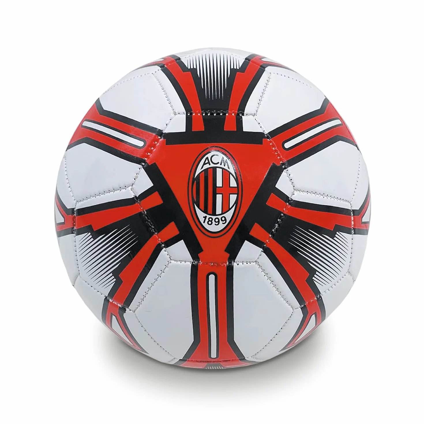 Pallone da Calcio Cucito A.C. MILAN Ufficiale Misura 5 Rosso Nero 300g