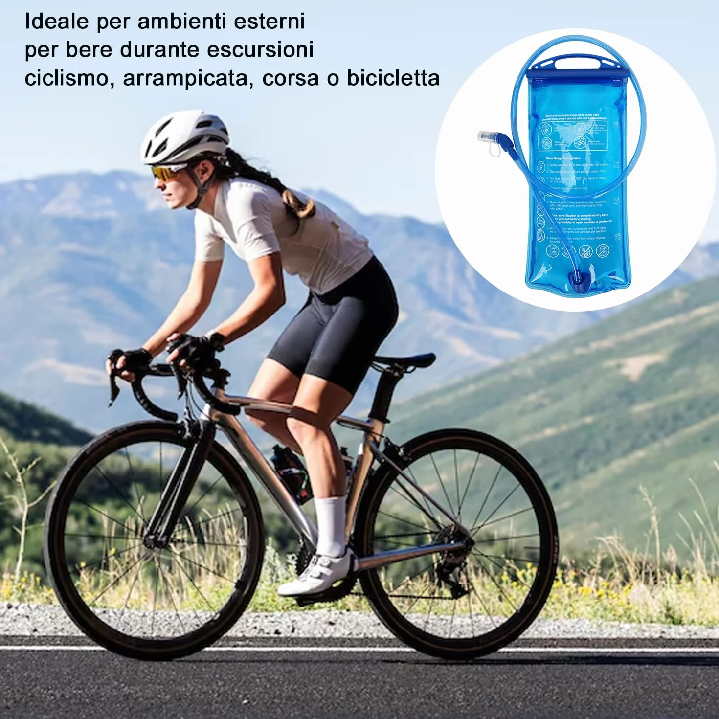 Sacca Acqua 2L per Zaino Ciclismo Escursionismo Trekking Campeggio
