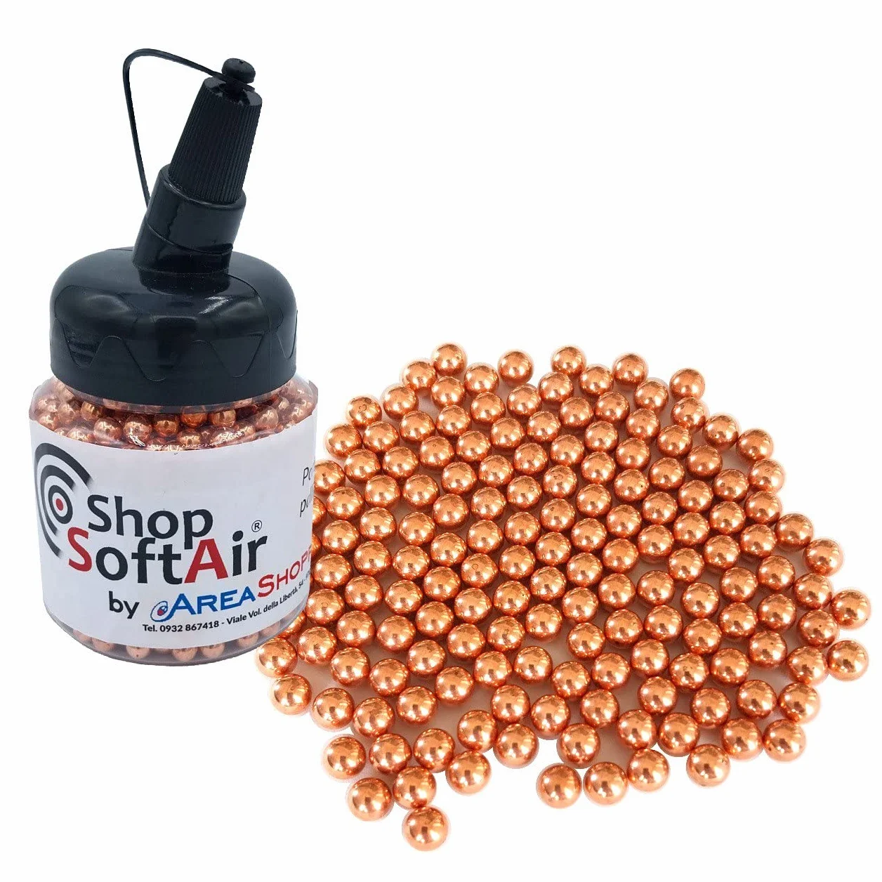 Pallini Acciaio 6mm Ramati Antiruggine Calibrati Lucidati Soft Air 0,90g