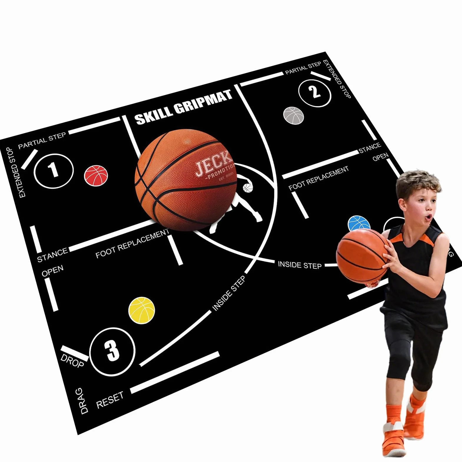 Tappetino da basket, tappetino da allenamento per agilità,Coperta portatile antiscivolo per allenatore di basket 120x86 cm - Ausili per l'allenamento, attrezzature silenziose,