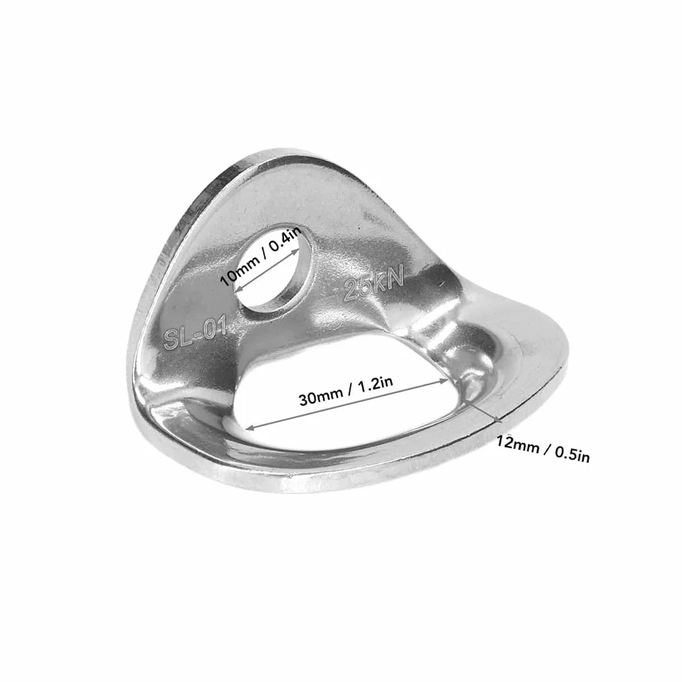Namvo Set di 4 ganci ad ancoraggio in acciaio inox 2500 kg per arrampicata su roccia