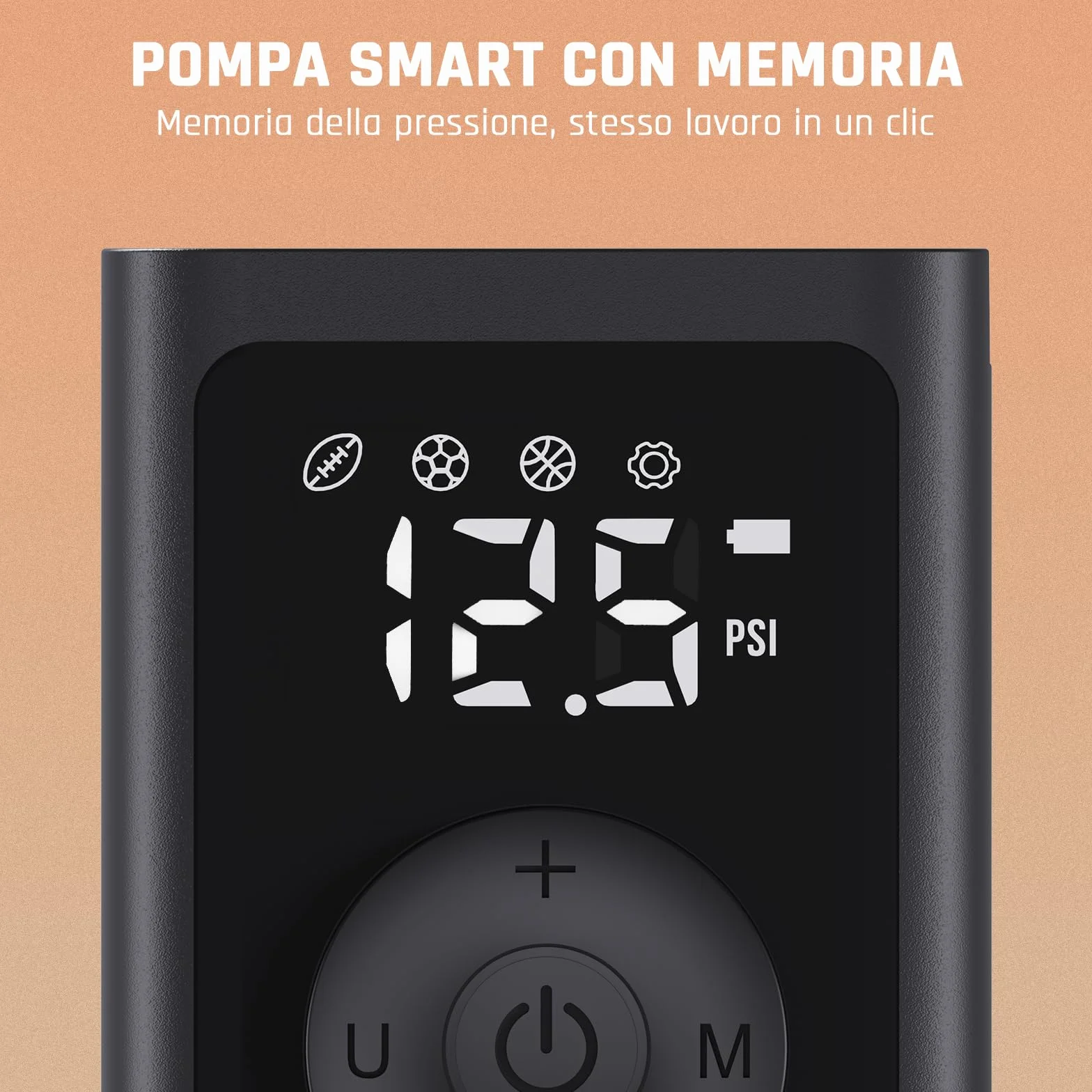 ETENWOLF Pompa per Palloni Elettrica 0,14-1,17 Bar con Manometro P300B