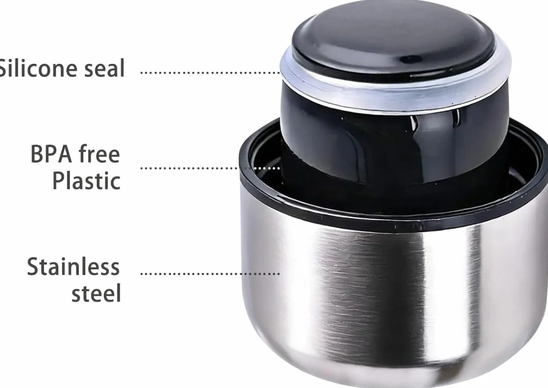 Otto Koning Tappo di ricambio argento acciaio inossidabile senza BPA 1000 ml