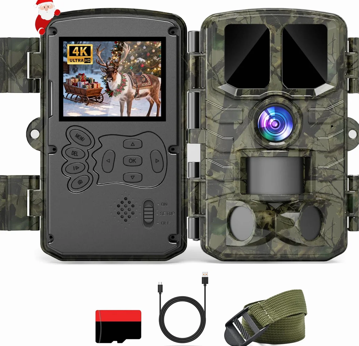 Coolifepro Fototrappola 4K 60MP Infrarossi Invisibili 120° IP66 850nm IR LED con Scheda SD 32GB